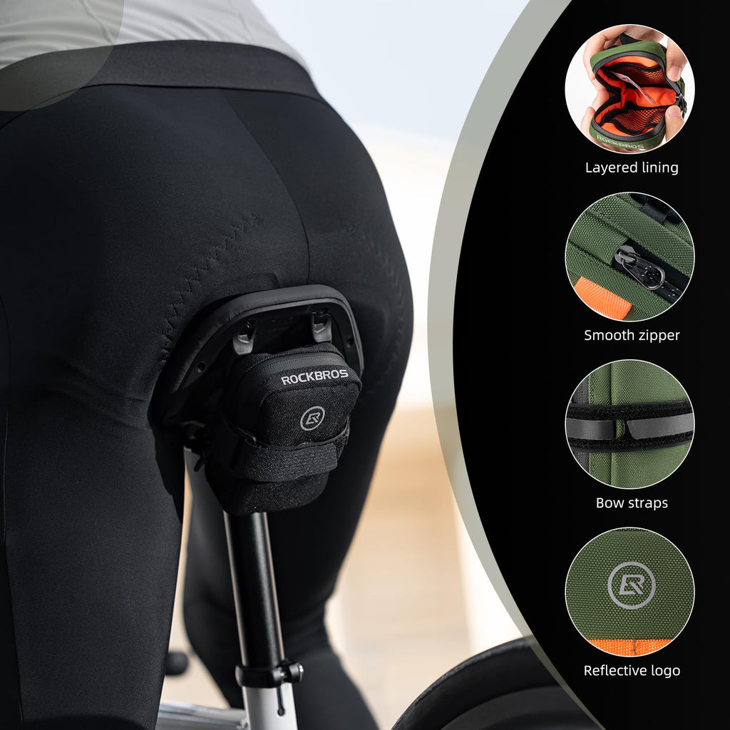 ROCKBROS Bike Saddle Bag - Small, Lightweight and Portable Under Seat Bag for Road Bikes