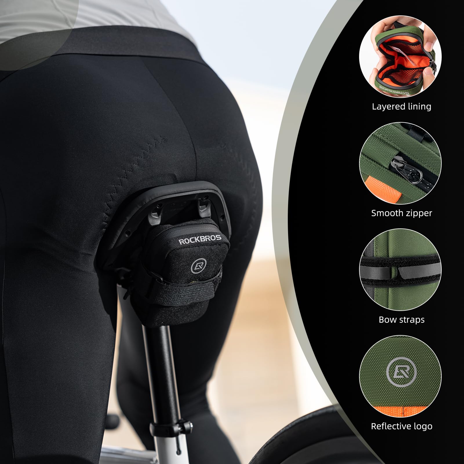 ROCKBROS Bike Saddle Bag - Small, Lightweight and Portable Under Seat Bag for Road Bikes