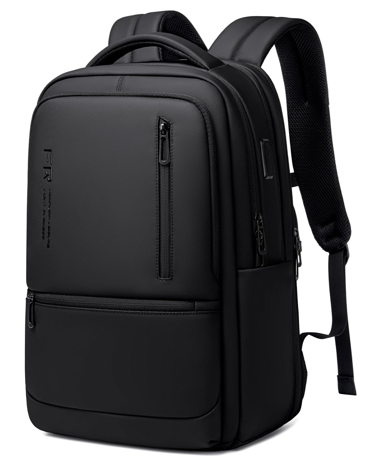 Fenree.geer Expandable Travel Laptop Backpack, 15.6 Inch Computer Backpack with USB Charging Port, Water Resistant Black Mens Laptop Bag