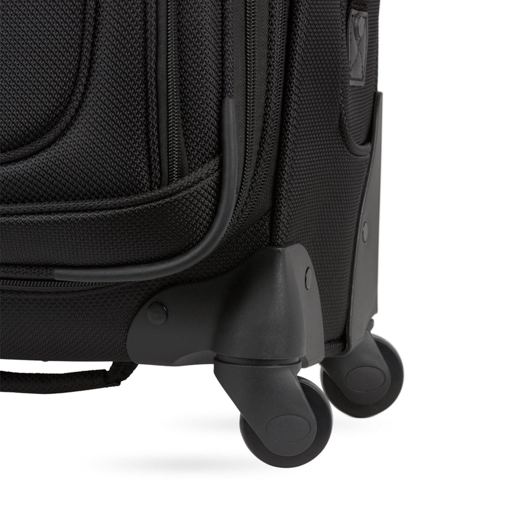 SWISSGEAR Sion Softside Expandable Spinner Luggage Durable Lightweight Travel Suitcase, Black, 2-Piece Set (21/29)