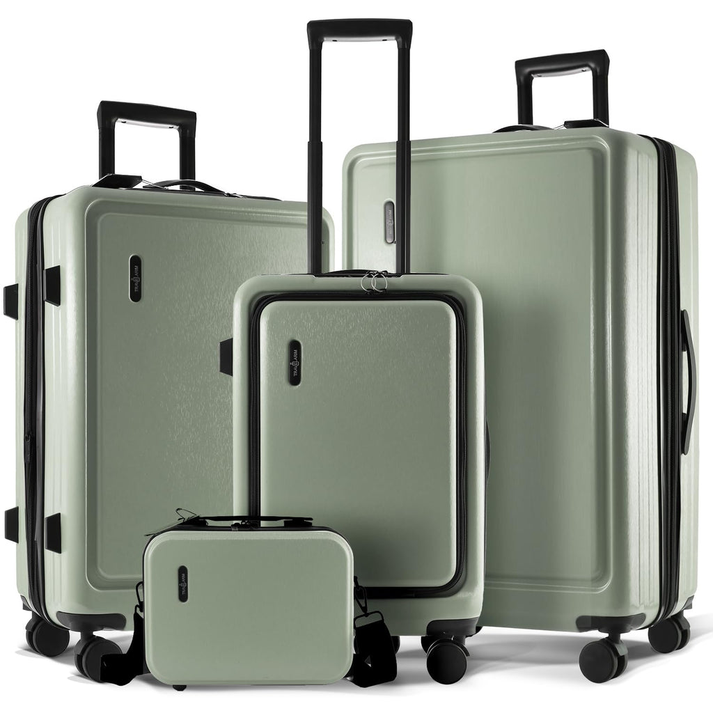 TRAVELARIM Hard Shell Luggage Sets with Spinner Wheels 4 Piece, Expandable Large Suitcases with TSA Lock, Travel Large Suitcase Set, Sage Green Luggage Set
