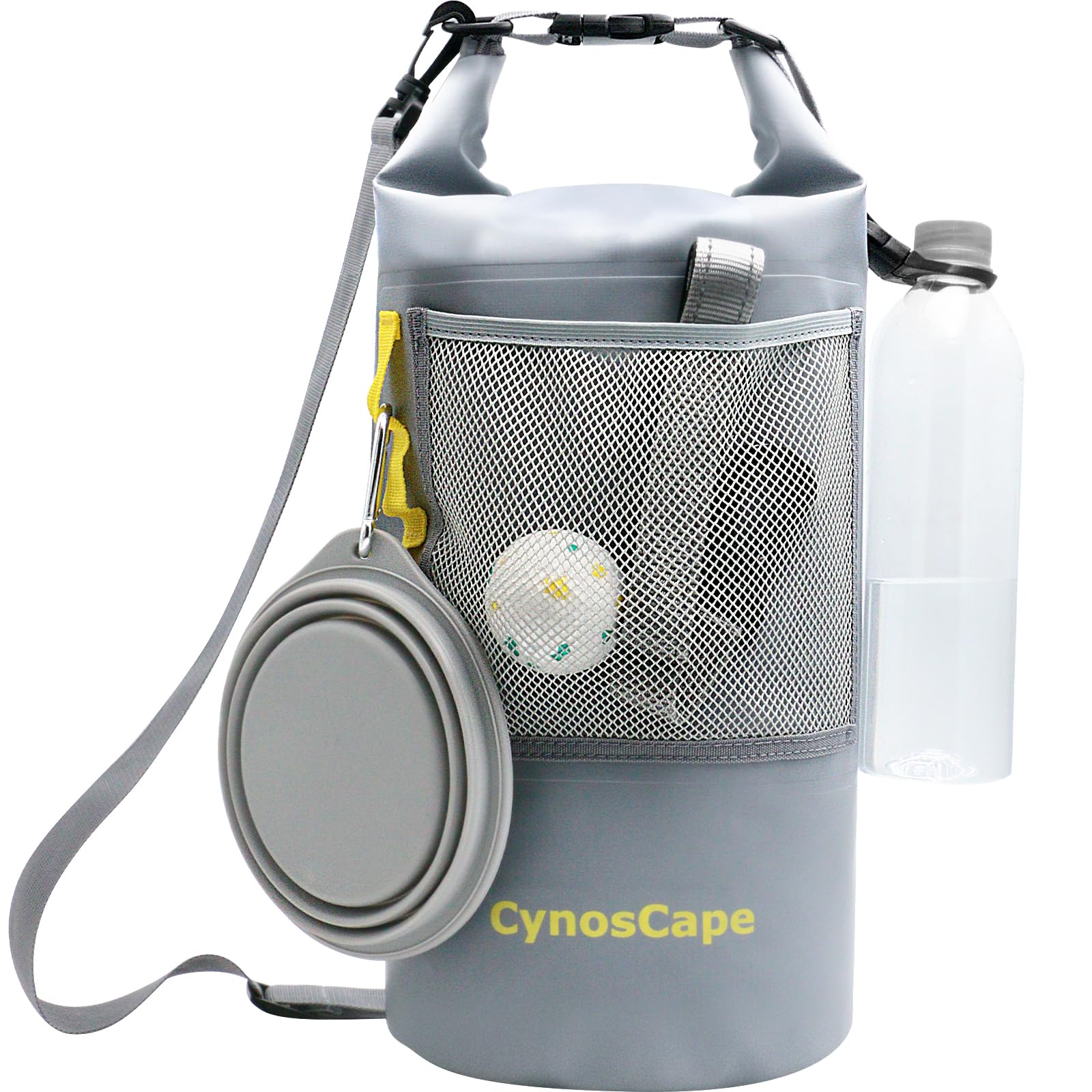 CynosCape Dog Food Travel Bag,Dog Overnight Bag,10L,Odor-Resistant PVC with Mesh Pocket & D-Ring, Easy-Wipe Clean, Camping & Road Trip Ready for Dogs and Cats (Bowl Not Included)