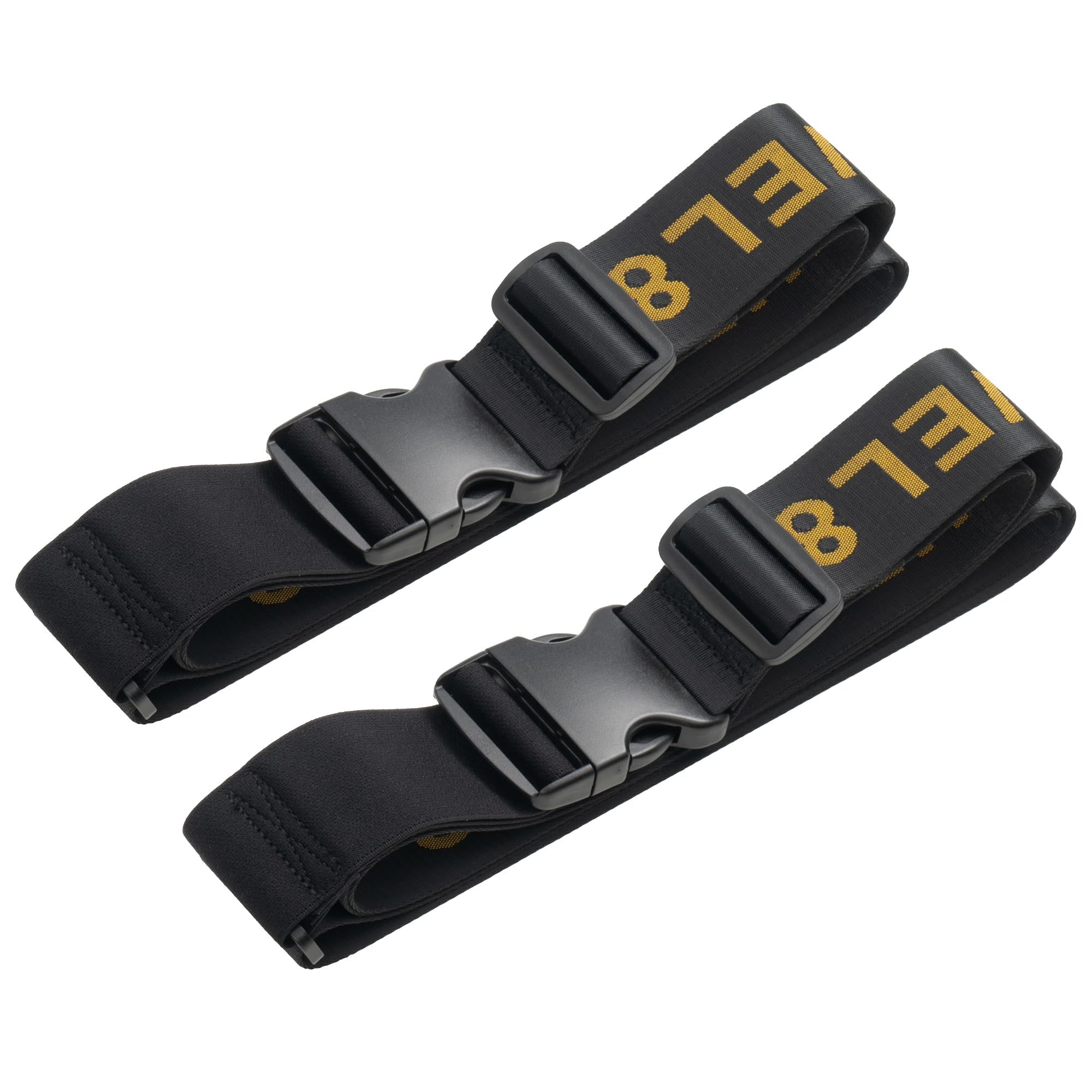 LEVEL8 Luggage Straps Suitcase Belt Buckle Straps Add-A-Bag Travel Accessories, Heavy Duty Strap, 2-Pack, Black