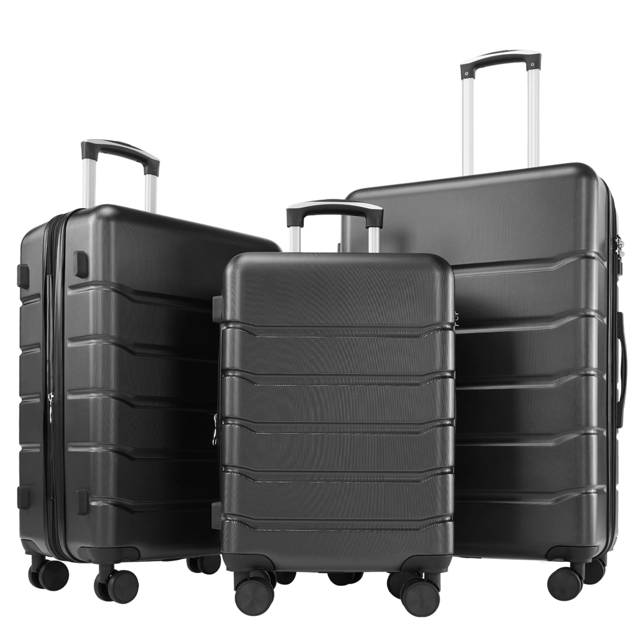 OLIXIS 20/24/28 Inch Suitcases Set,Black