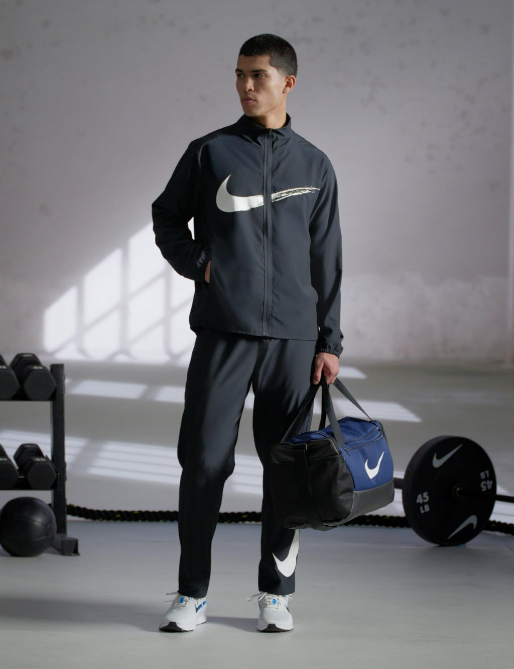 Nike Unisex Brasilia Training Duffel Bag (Small, 41L), Midnight Navy/Black/White, MISC