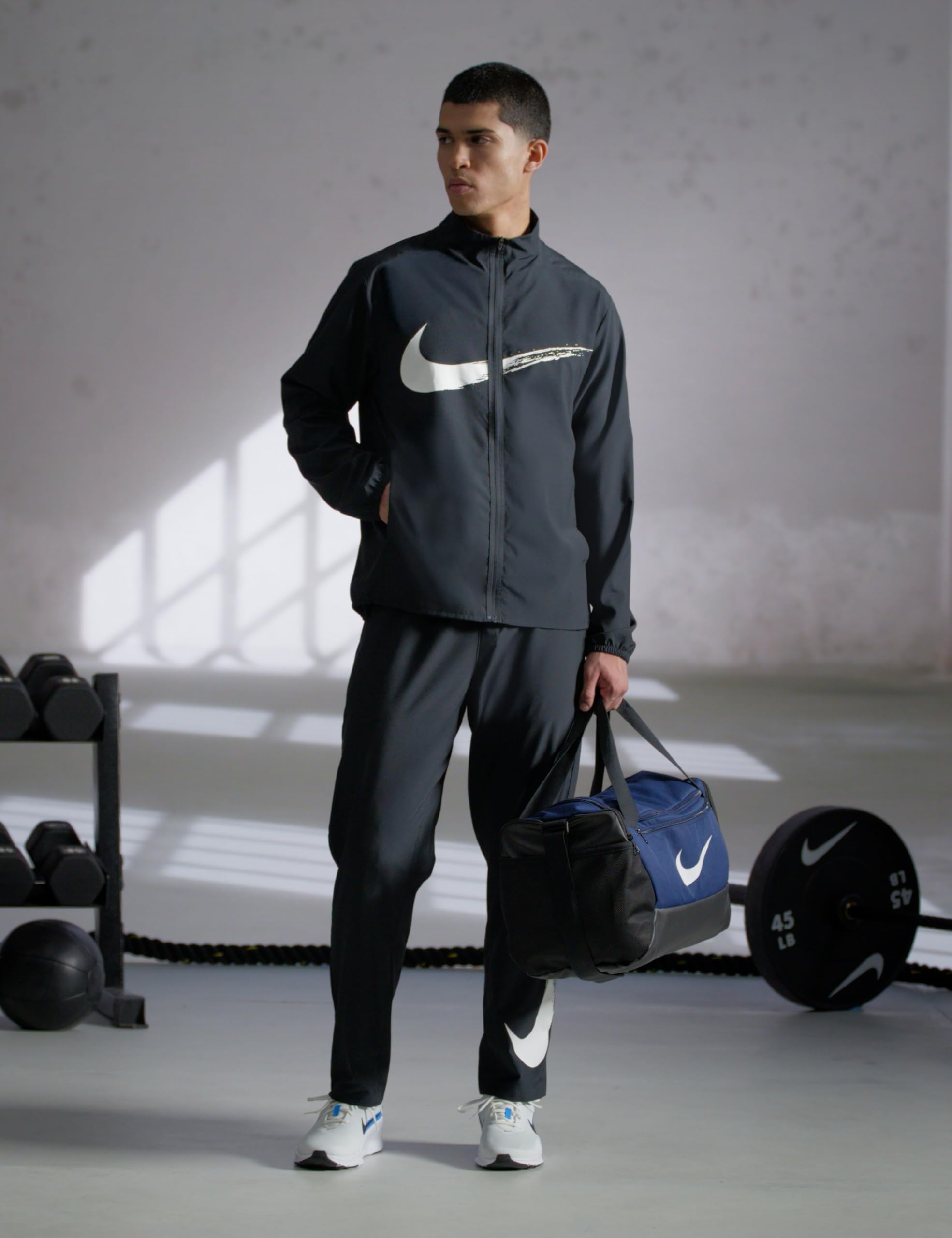Nike Unisex Brasilia Training Duffel Bag (Small, 41L), Midnight Navy/Black/White, MISC