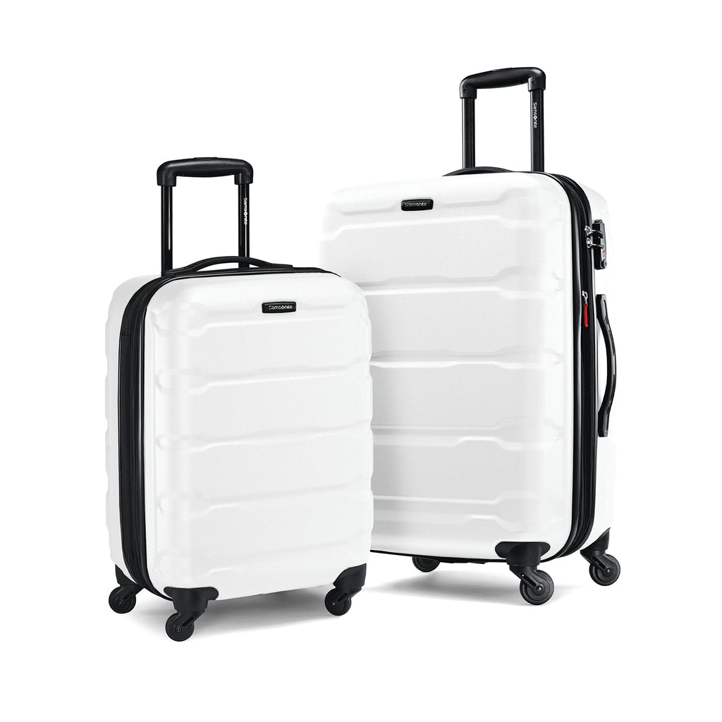 Samsonite Omni PC Hardside Expandable Luggage with Spinner Wheels, White, 2-Piece Set (20/24)