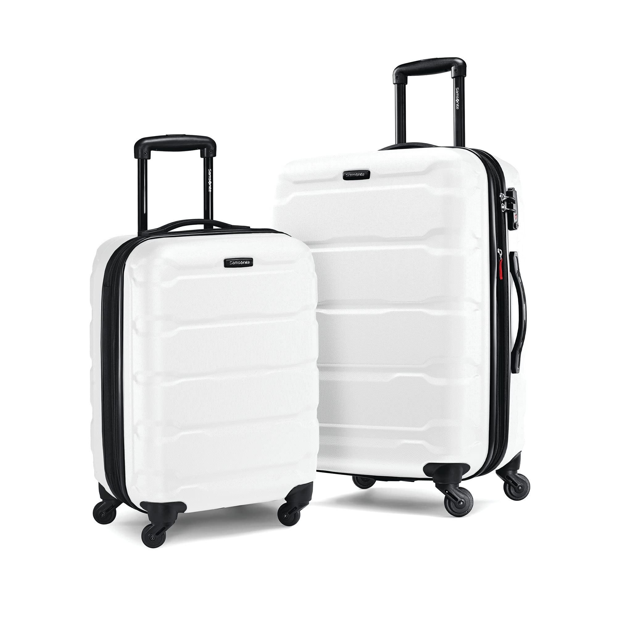 Samsonite Omni PC Hardside Expandable Luggage with Spinner Wheels, White, 2-Piece Set (20/24)