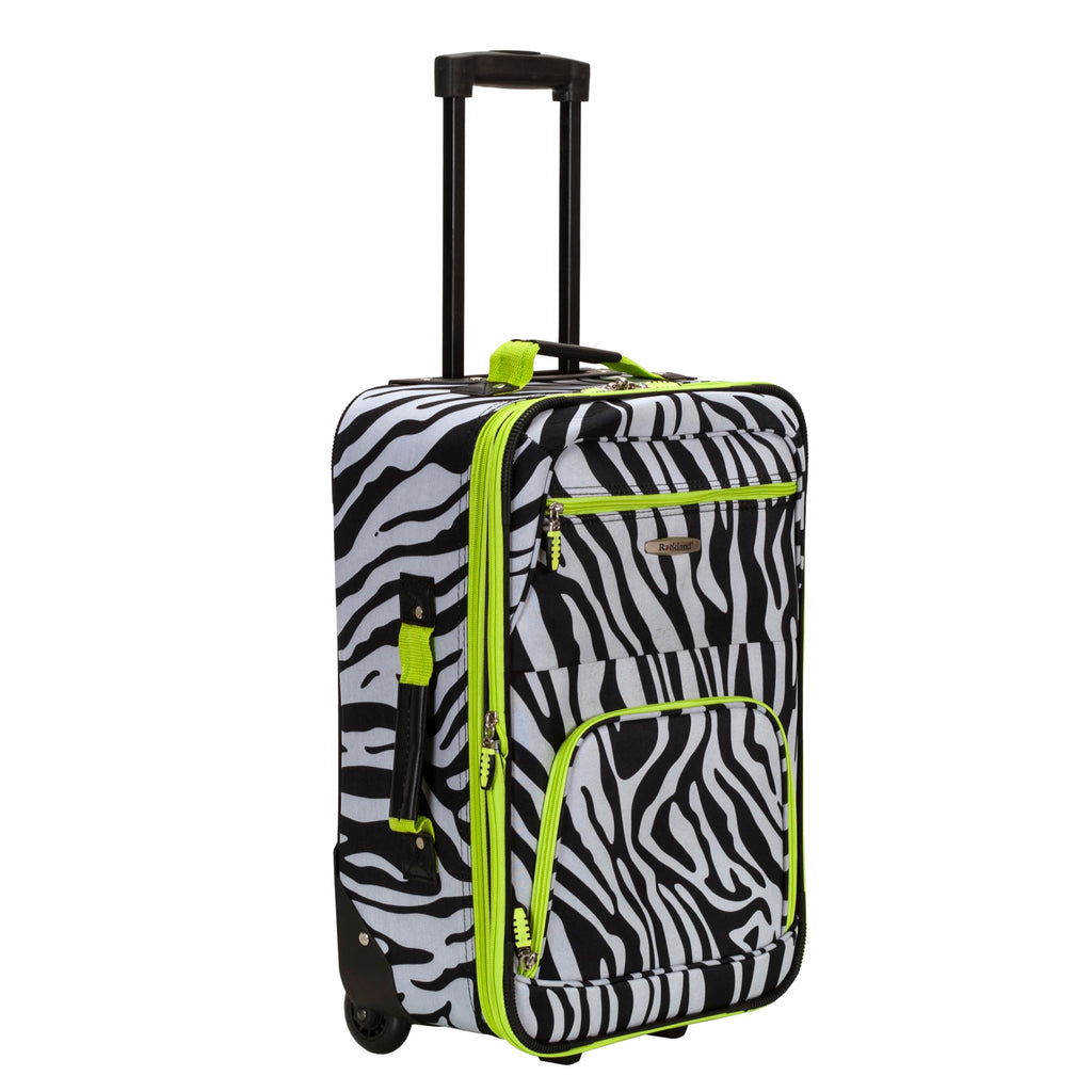 Rockland Fashion Softside Upright Luggage Set, Expandable, Lime Zebra, 2-Piece (14/19)