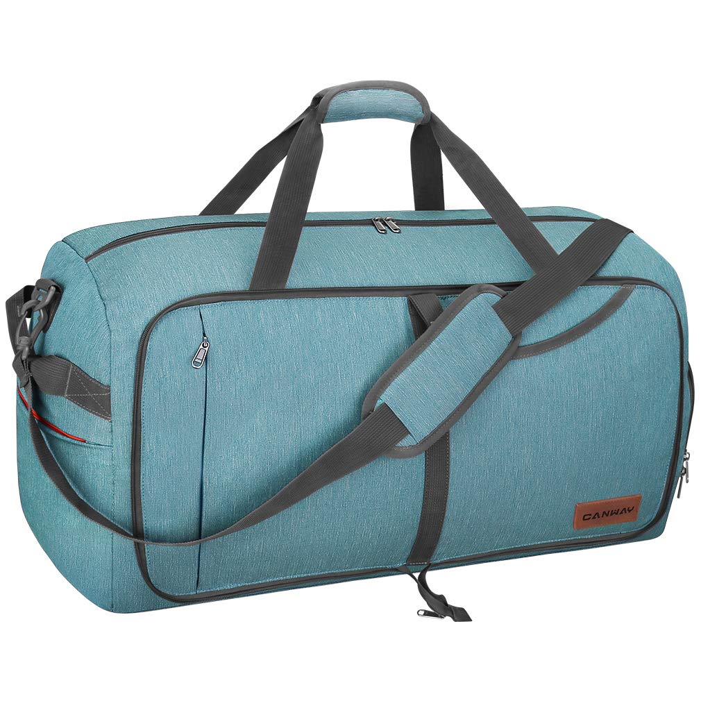 Canway 65L Travel Duffel Bag, Foldable Weekender Bag with Shoes Compartment for Men Women Water-proof & Tear Resistant