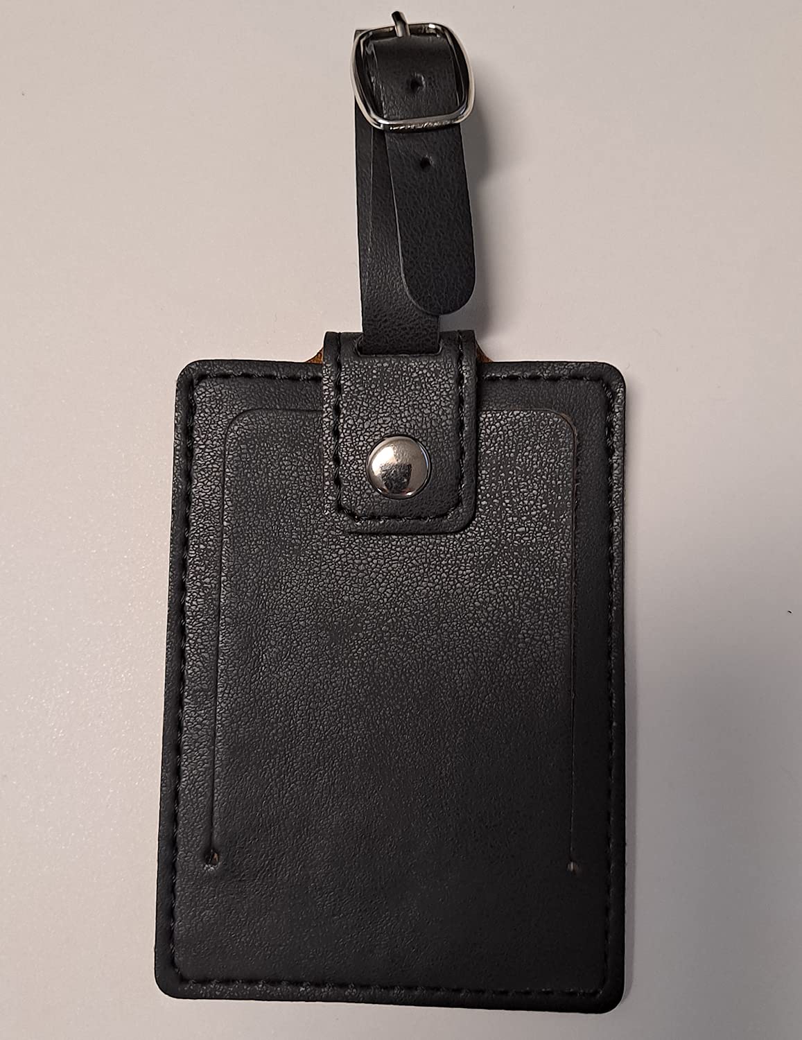 Rico Industries NFL New Orleans Saints Black Laser Engraved Ultra Suede Luggage Tag - Includes ID Card Black 2.75 * 3.5 inches