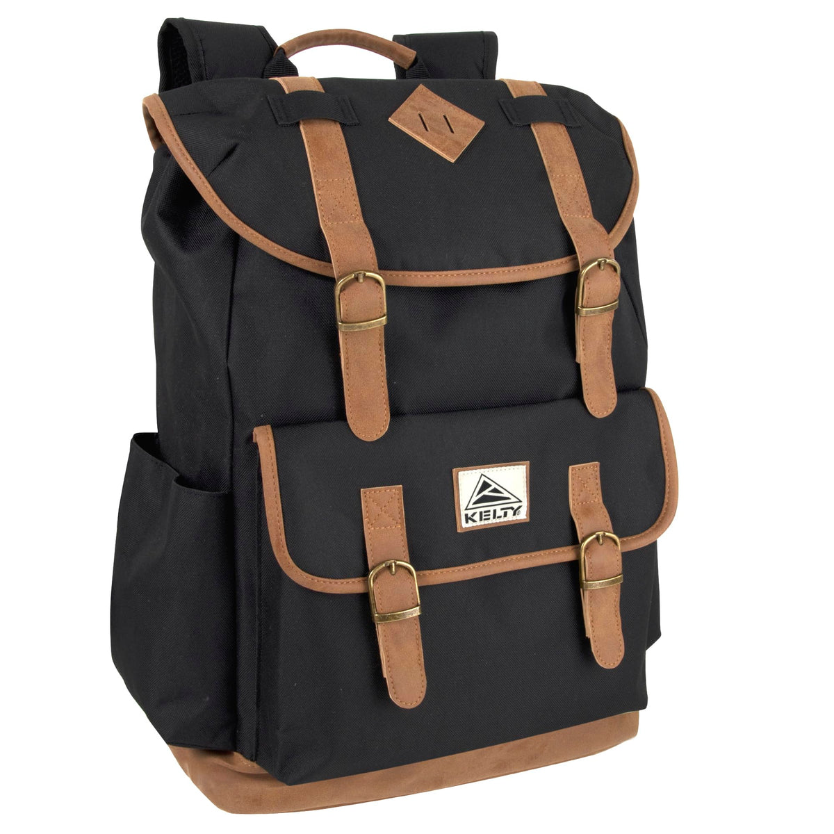 Kelty 18 Inch Laptop Travel Backpack, Drawstring Anti-Theft Backpack with Laptop Compartment, Side Pockets for Men, Women (Black Travel Rucksack)