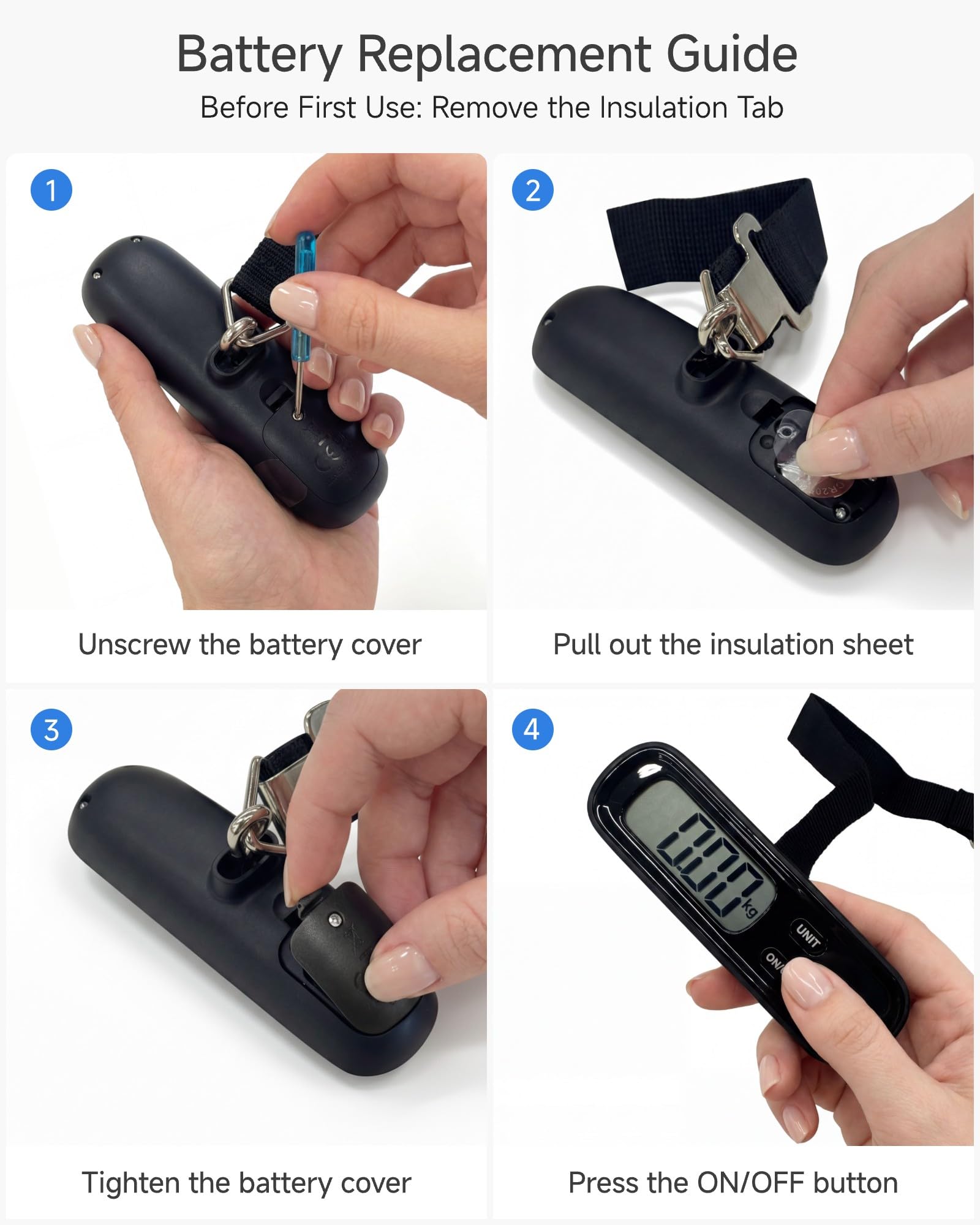 LUGGEX Luggage Weight Scale, Suitcase Scale, Luggage Scale Travel Digital, Travel Scale with Large LCD Display, Portable & Battery Included (Black, 1 Pack)