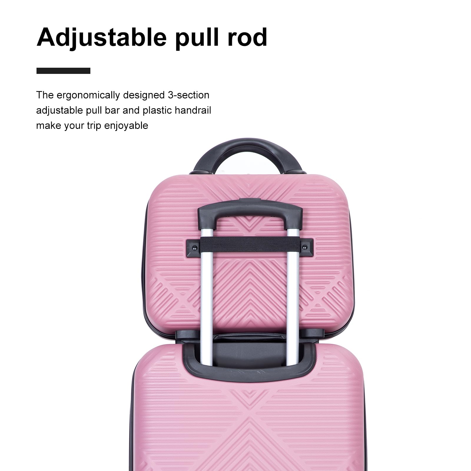 Tripcomp 2 Piece Carry on Luggage Set, Airline Approved 20 Inch Luggage with Cosmetic Case HardShell Suitcase with Spinner Wheels, Lightweight Durable Hardside Suitcases Set, Pink
