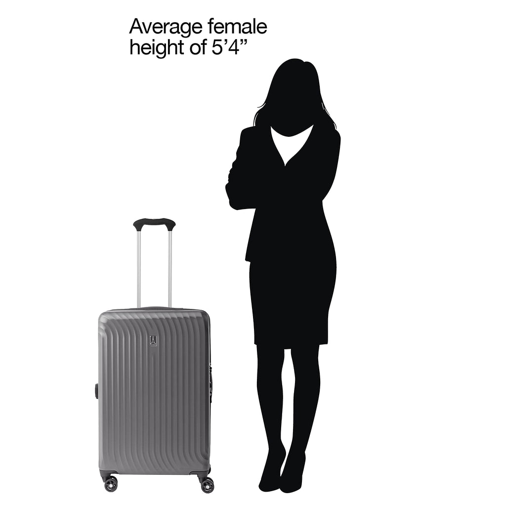 Travelpro Maxlite Air Hardside Expandable Checked Luggage, 8 Spinner Wheels, Lightweight Hard Shell Polycarbonate Suitcase, Shadow Grey, Checked Medium 25-Inch