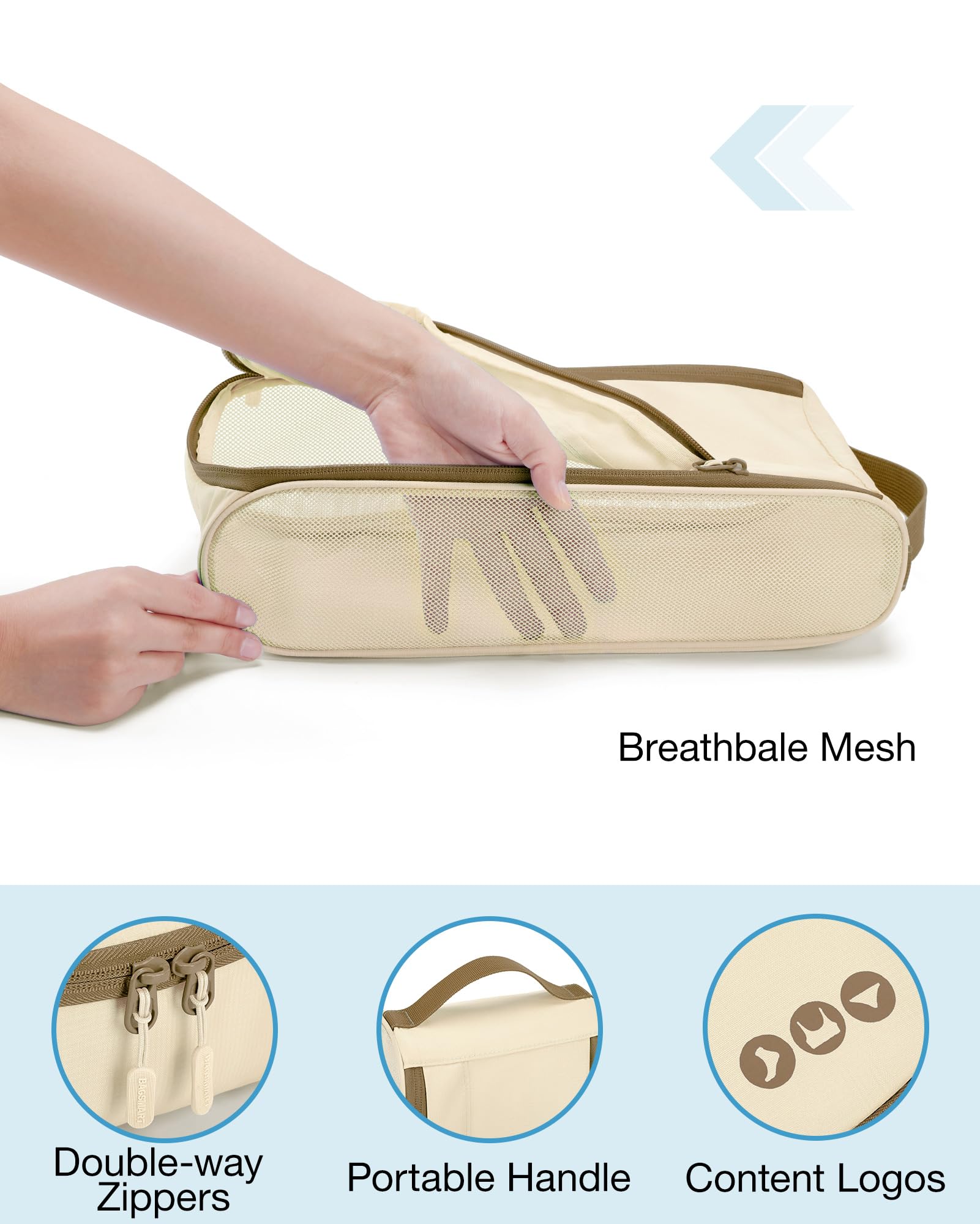 BAGSMART Keep Shape Packing Cubes for Travel, 6 Set Travel Cubes for Packing, Lightweight Suitcase Organizer Bags Set for Travel Essentials CornSilk Yellow