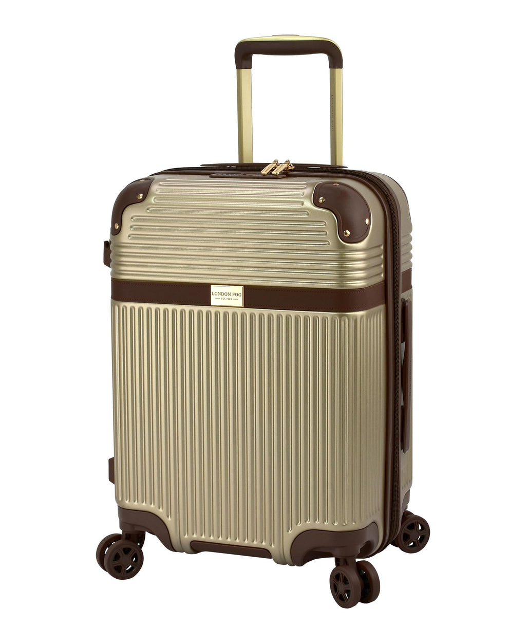 London Fog Brentwood IV 20" Expandable Spinner Carry-on Hardside, Latte