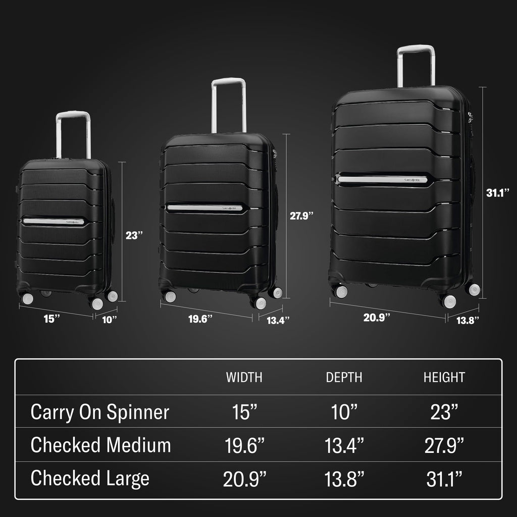 Samsonite Freeform Hardside Expandable with Double Spinner Wheels, Sage Green, Checked-Medium 24-Inch