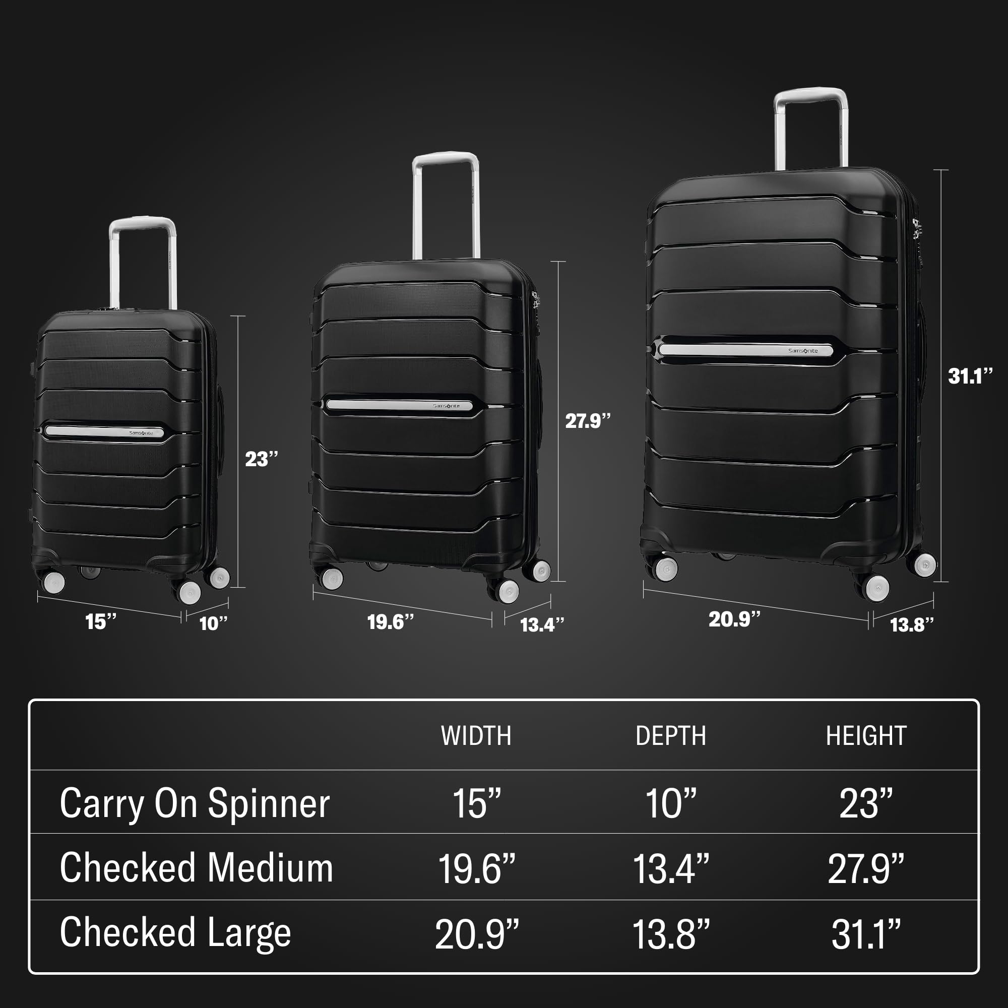 Samsonite Freeform Hardside Expandable with Double Spinner Wheels, Sage Green, Checked-Medium 24-Inch