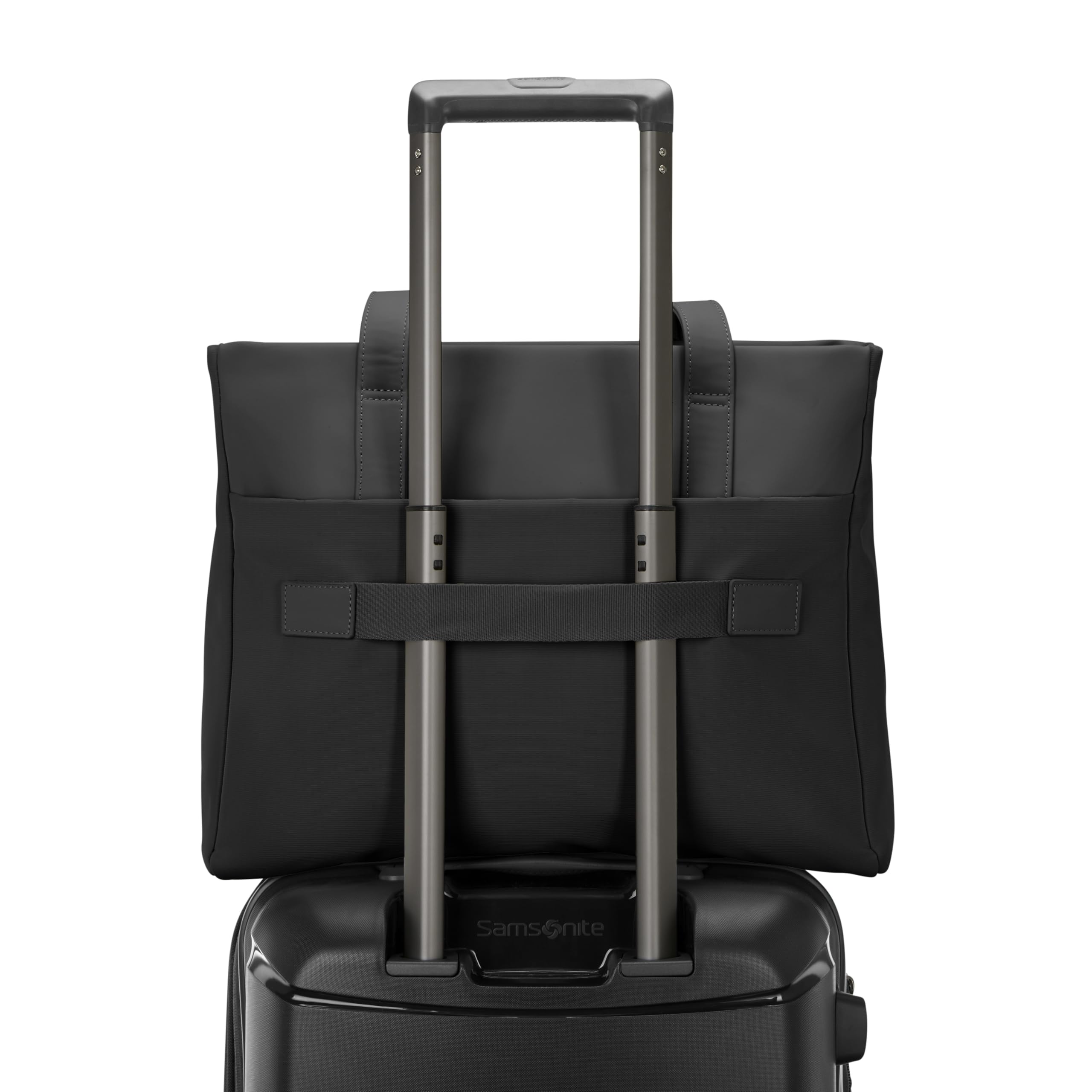 Samsonite Better Than Basics Tote Bag - Soft Touch Bail Handles - StackIt™ Strap Designed For Luggage Trolley Handle - Black