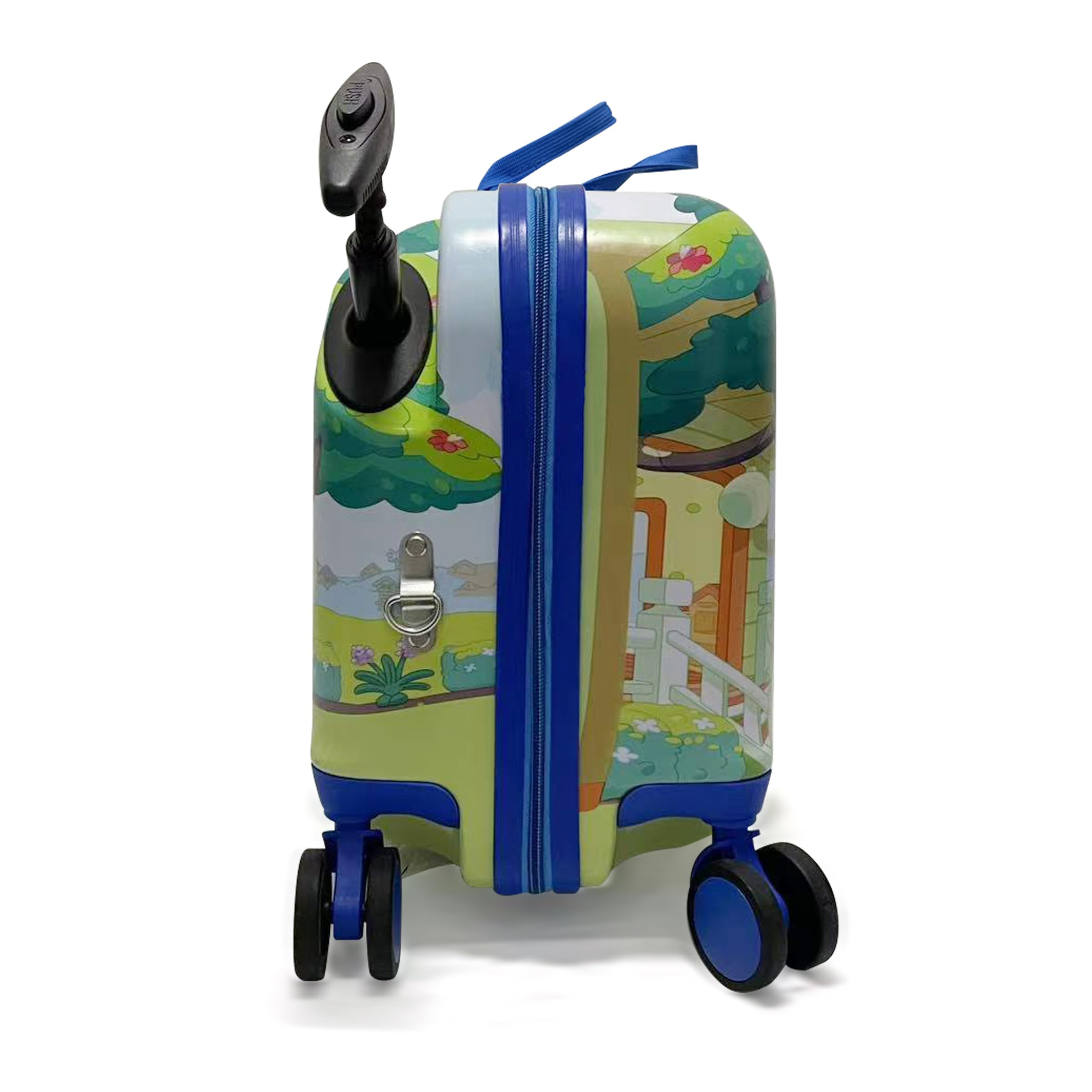 Fast Forward 18" Bluey Kids Ride On Luggage-HardShell Rolling Travel Suitcase-Lightweight Ride On Suitcase For Kids
