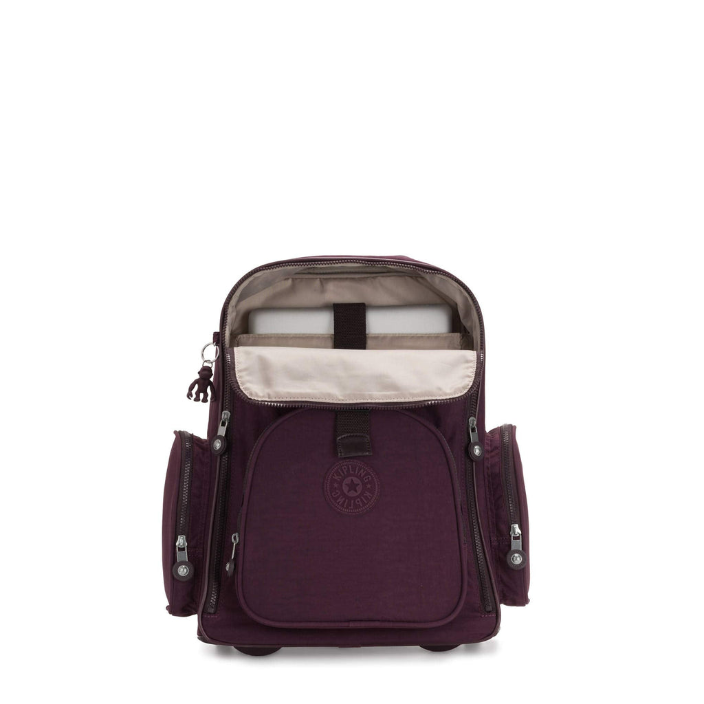 Kipling Alcatraz II Large Rolling Laptop Backpack Dark Plum