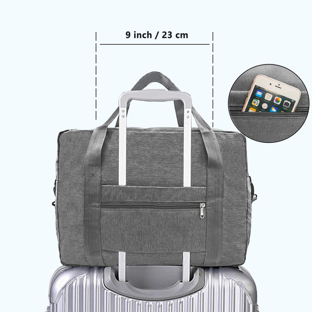 lifwimner For Spirit Airlines Personal Item Bag 18x14x8 in Underseat Carry-on Luggage foldable Travel Duffle Bag for Airplanes(30L, Dark Grey)