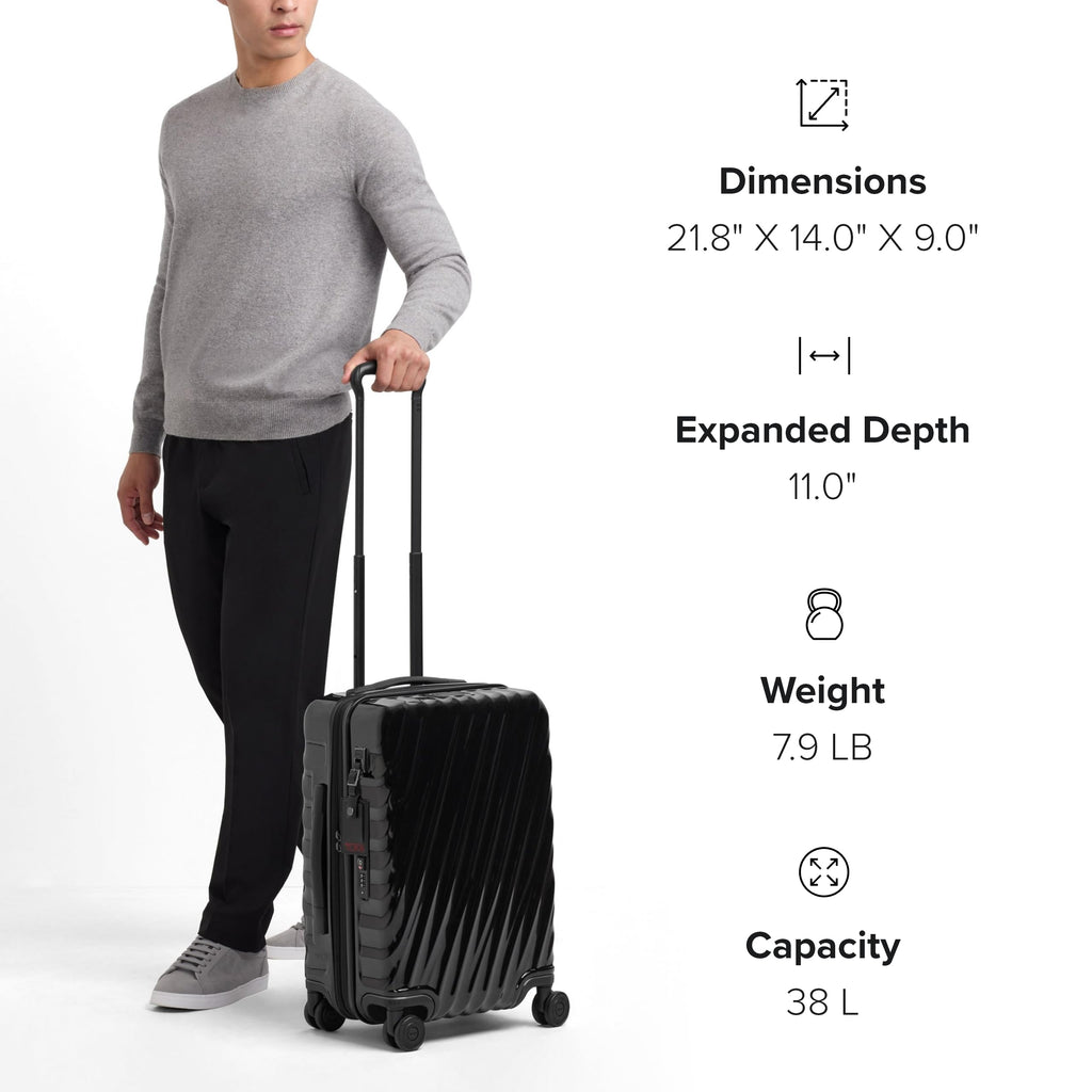 TUMI - 19 Degree International Expandable 4 Wheeled Carry-On - Hard Shell Suitcase - 21.8" X 14.0" X 9.0" - Navy