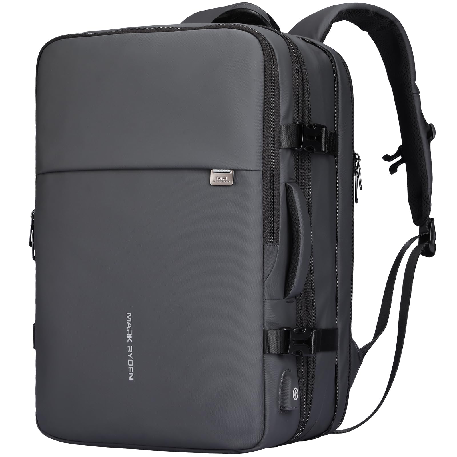 MARK RYDEN Travel Backpack for Men, 40L Airline Approved Carry on Backpack with USB Charging Port, 17.3 Inch Waterproof Business Laptop Backpack