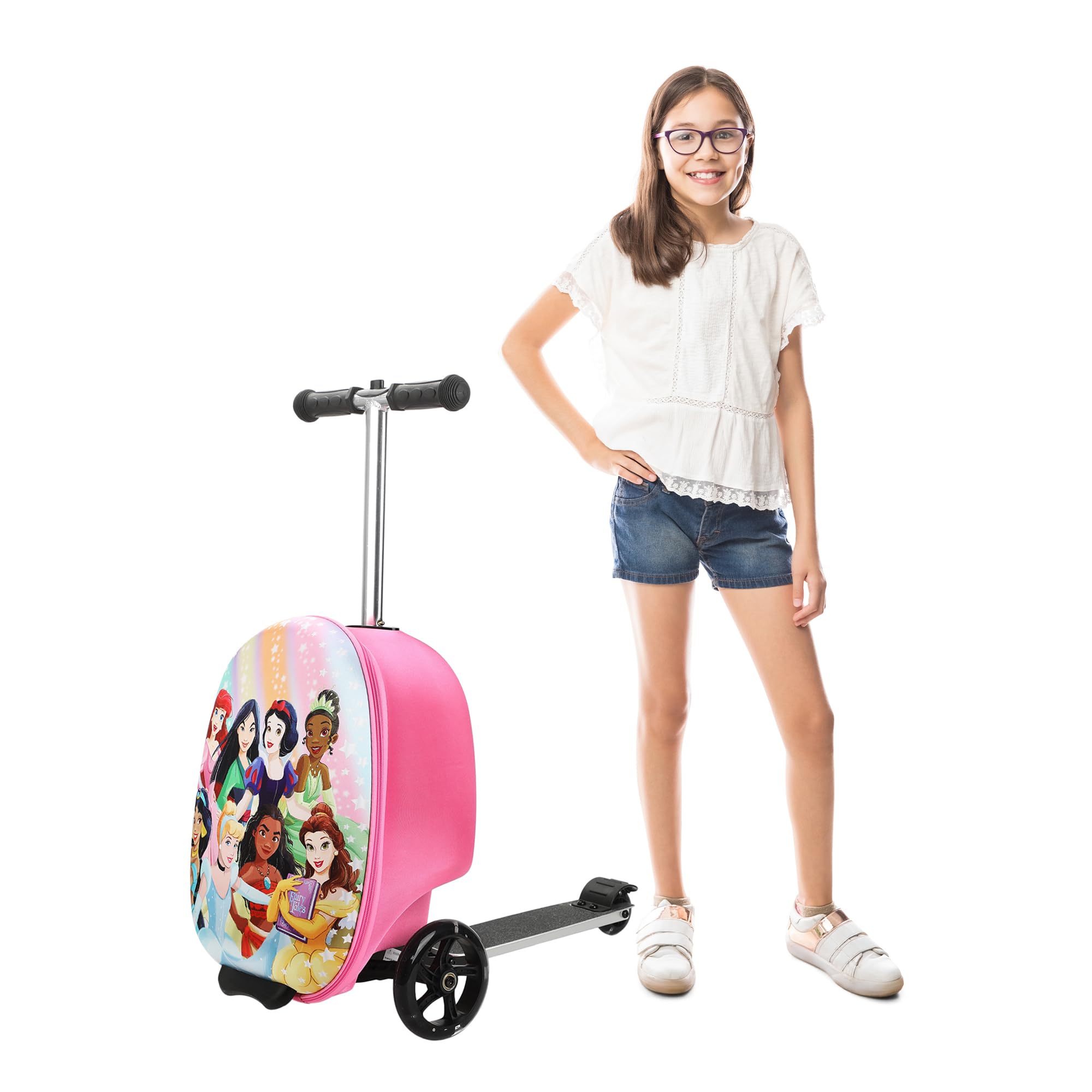 Disney Princesses Kids' 2-in-1 Suitcase (18") and Scooter Luggage