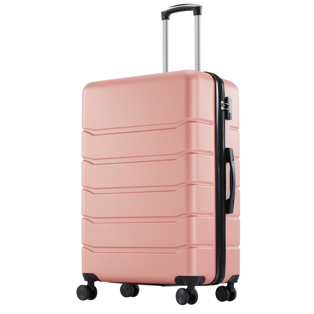 OLIXIS 24 Inch Luggage, Hardside Suitcase with Spinner Wheels, Lightweight ABS Hard Shell Checked Luggage, TSA Approved Lock, Expandable Medium Suitcase for Travel & Business–Pink