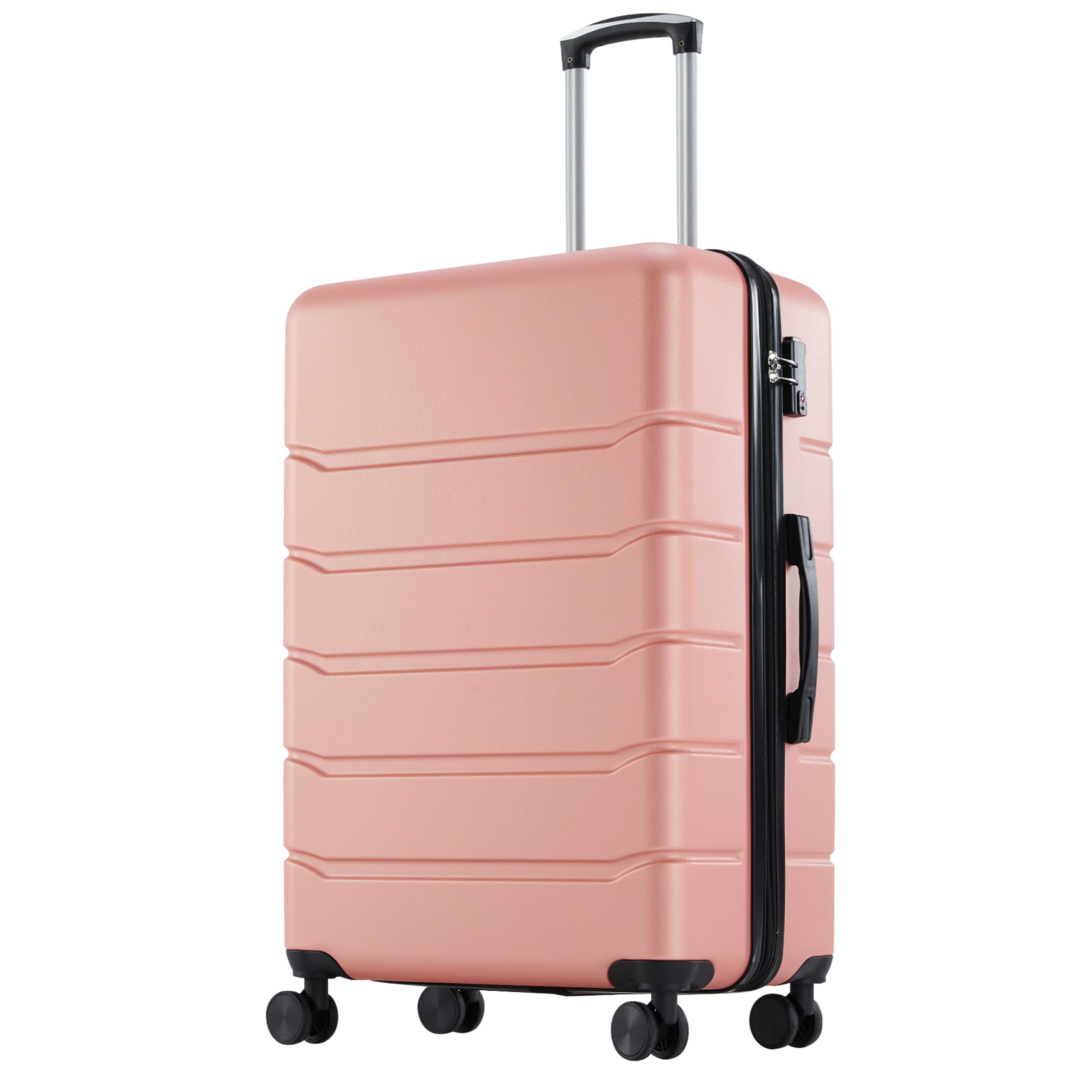 OLIXIS 24 Inch Luggage, Hardside Suitcase with Spinner Wheels, Lightweight ABS Hard Shell Checked Luggage, TSA Approved Lock, Expandable Medium Suitcase for Travel & Business–Pink