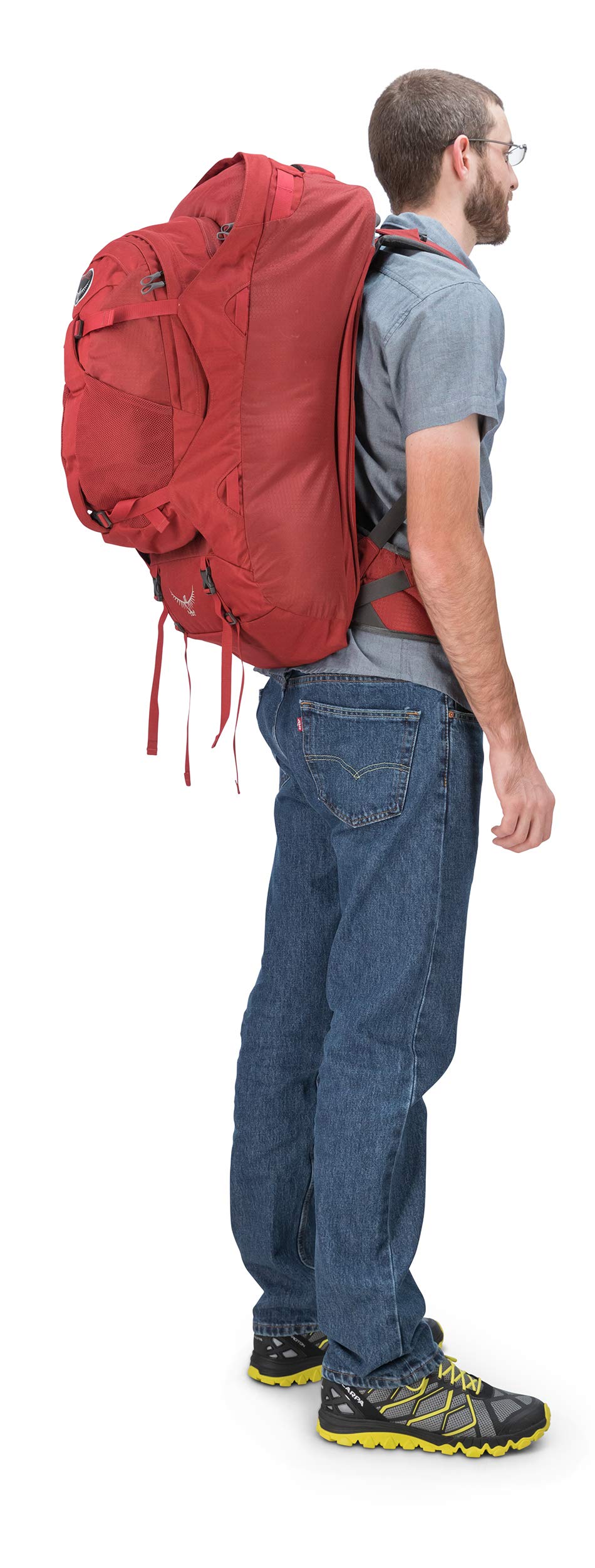 Osprey Packs Farpoint 55 Men's Travel Backpack, Jasper Red, Small/Medium
