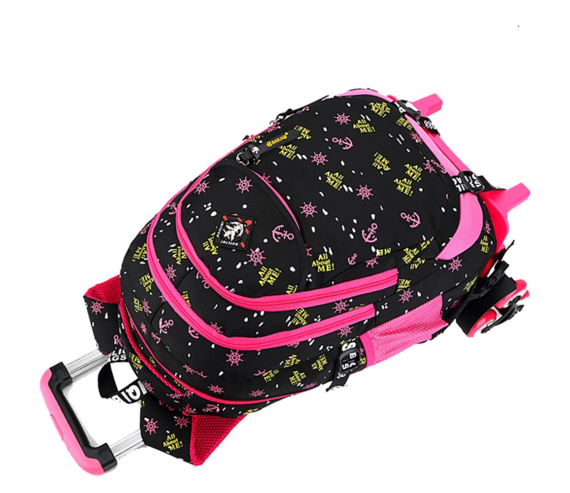 Meetbelify Girls Rolling Backpack with Wheels Big Kids Wheel Backpack for Girls