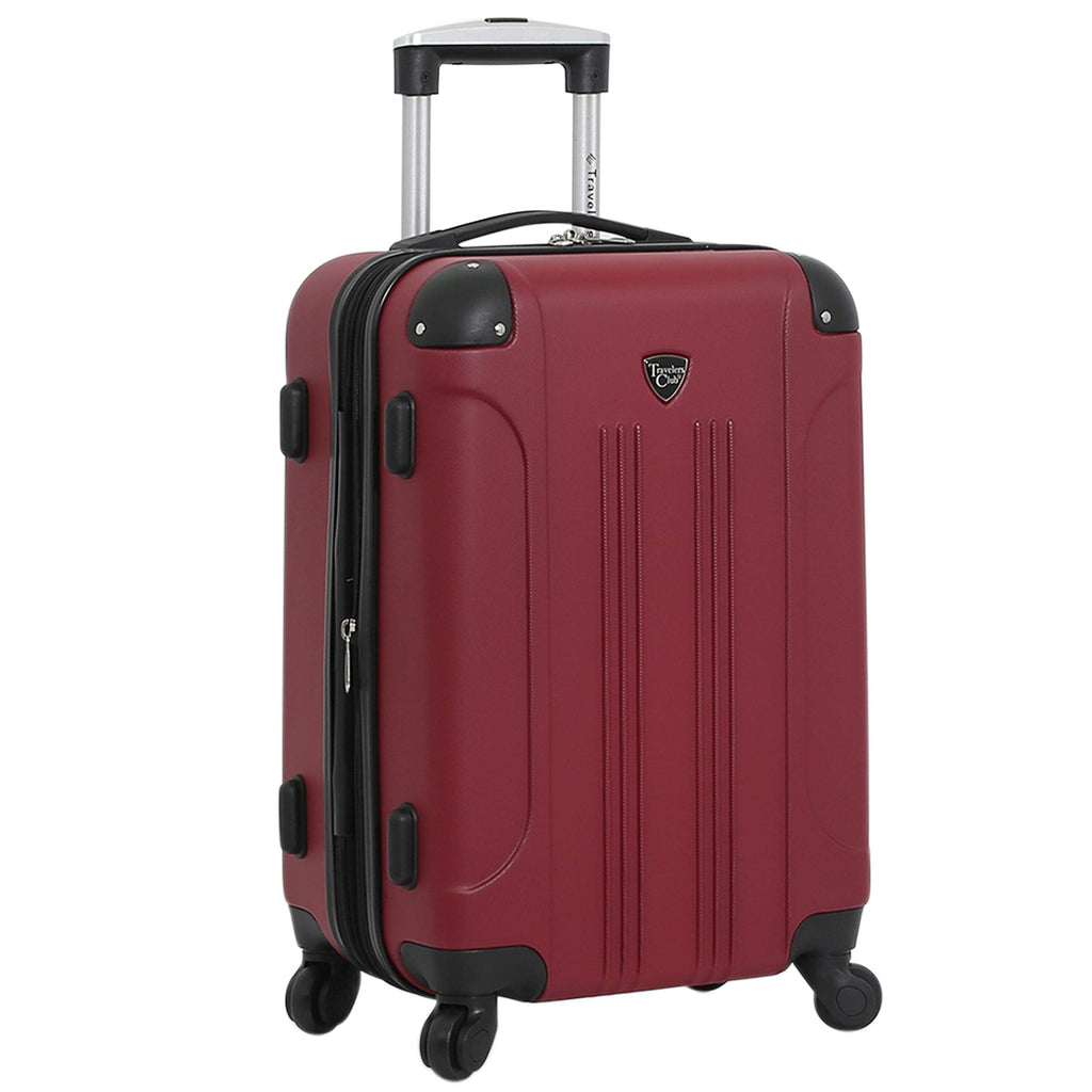Travelers Club Chicago Hardside Expandable Spinner Luggage, Rhubarb, 22" Carry-On