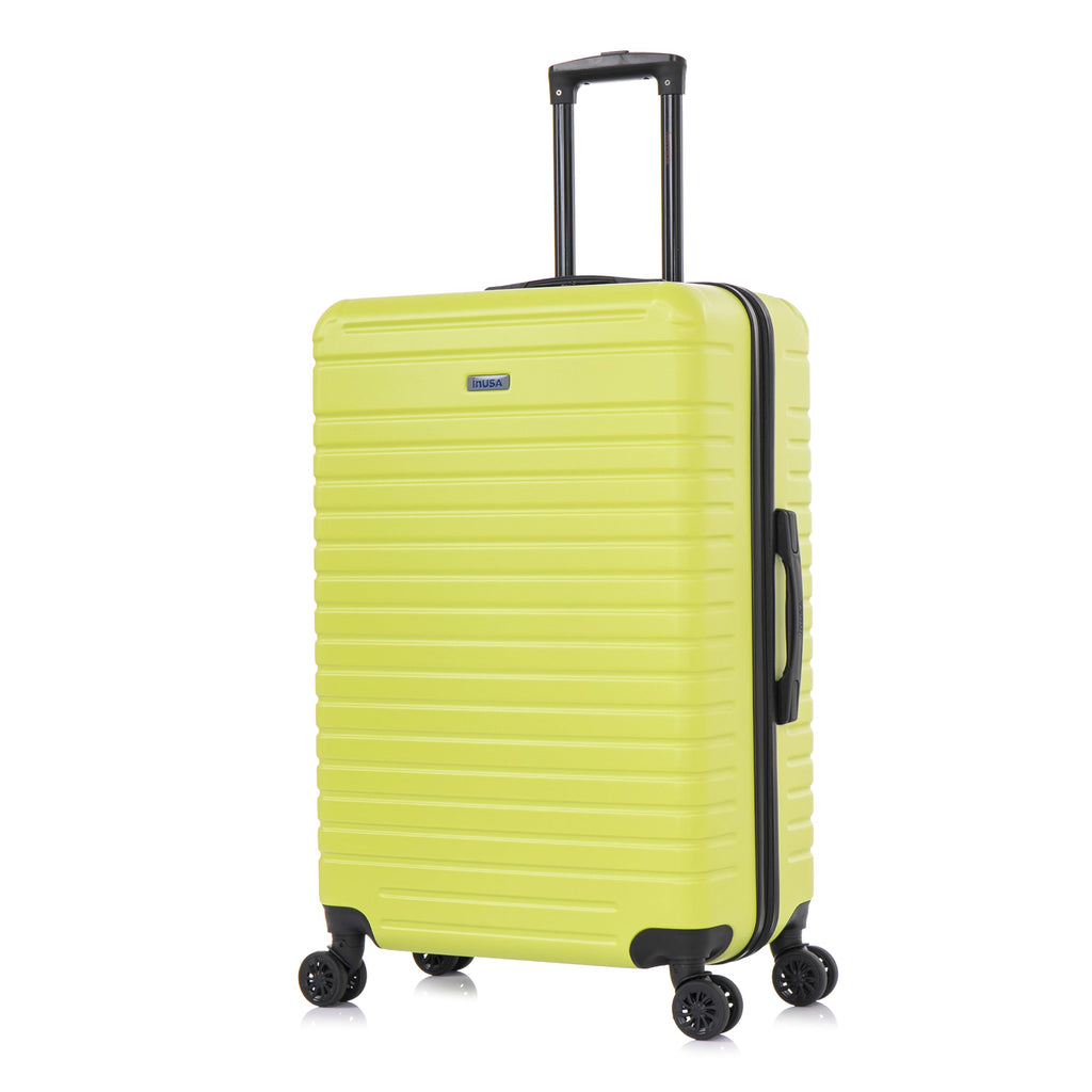InUSA DEEP Luggage with GEL Handle | Spacious Traveling Suitcases, Travel Suitcase with Dual Spinner Wheels and Studs | 28 Inch Large Hardside Luggage | Green