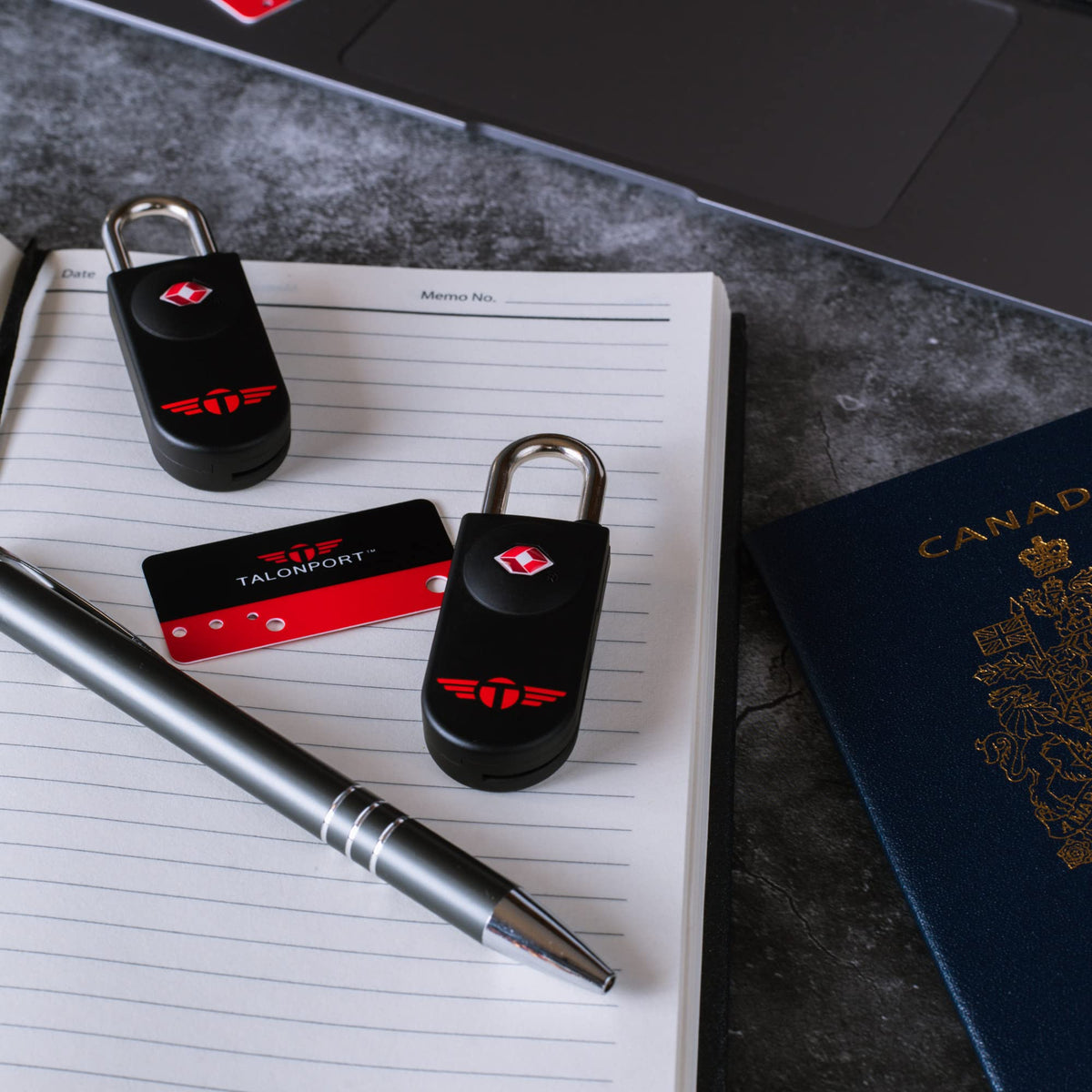 Talonport TSA Locks for Luggage – Keyless Luggage Locks TSA Approved, No Combination Needed, Lifetime Card Keys, Durable Metal Suitcase Lock for Travel Essentials & Checked Bags (Black, Two Pack)