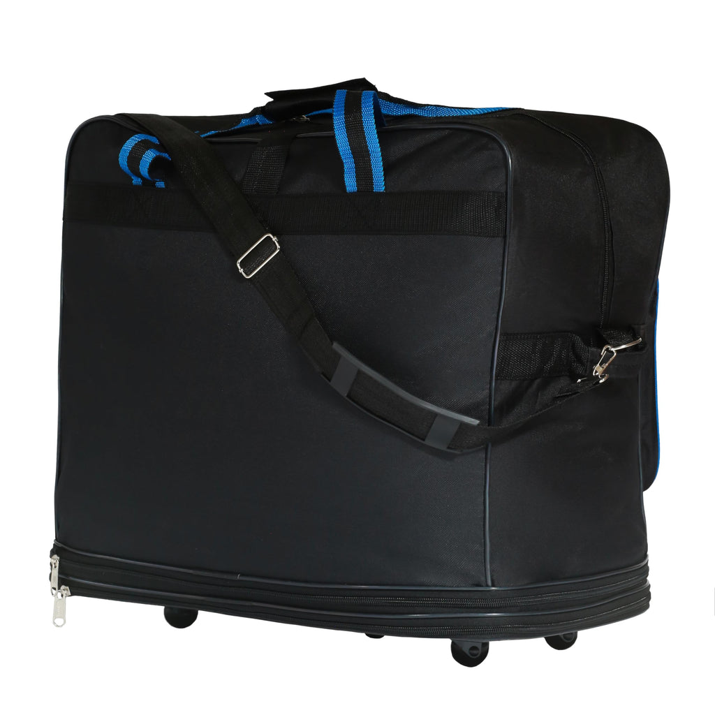 Generic Expandable Lightweight Duffle Bag (36"") Rolling wheeled Spinner Suitcase Luggage for Travel and Storage (Blue with Trim), Wheelbag36
