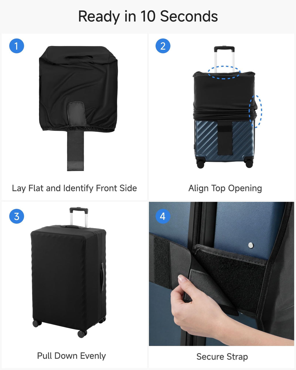 LUGGEX Luggage Cover, Suitcase Covers for Luggage with Hook & Loop Bottom Closure, Luggage Covers for Suitcase Tsa Approved(28-31 Inch)