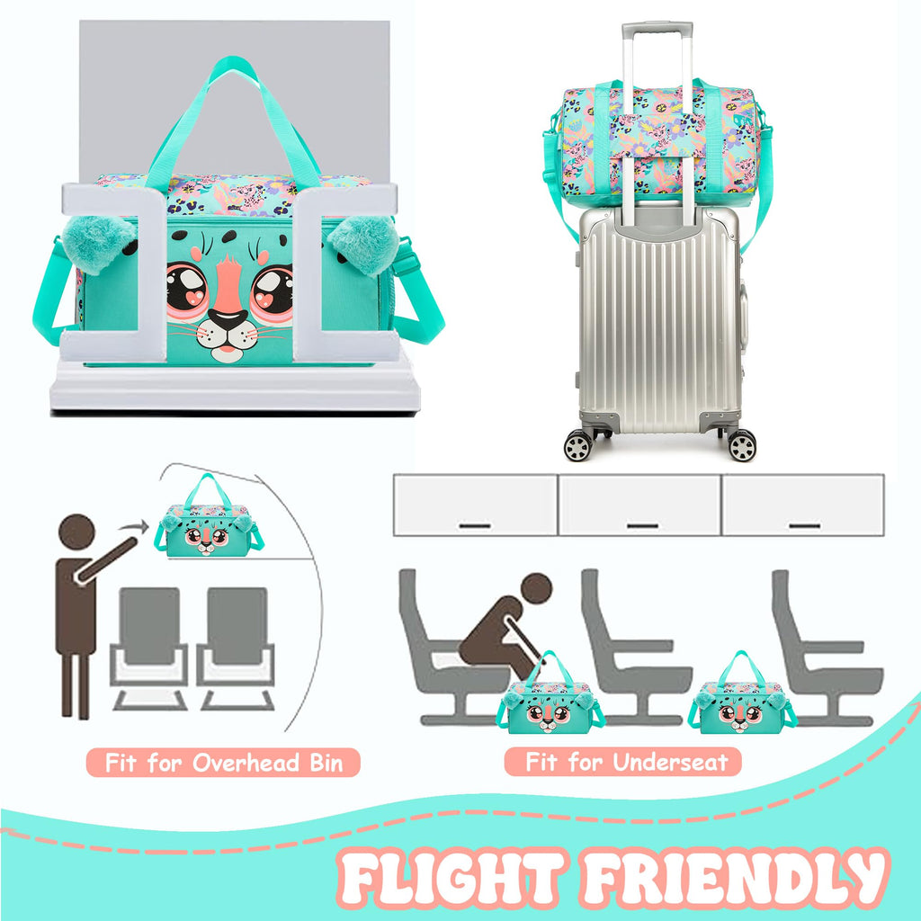 Homskiii Kids Luggage with Wheels Suitcases Travel Softside Suitcases 16" Carry on Suitcase with Duffle Bag Luggage Sets for Girls Airline Approved
