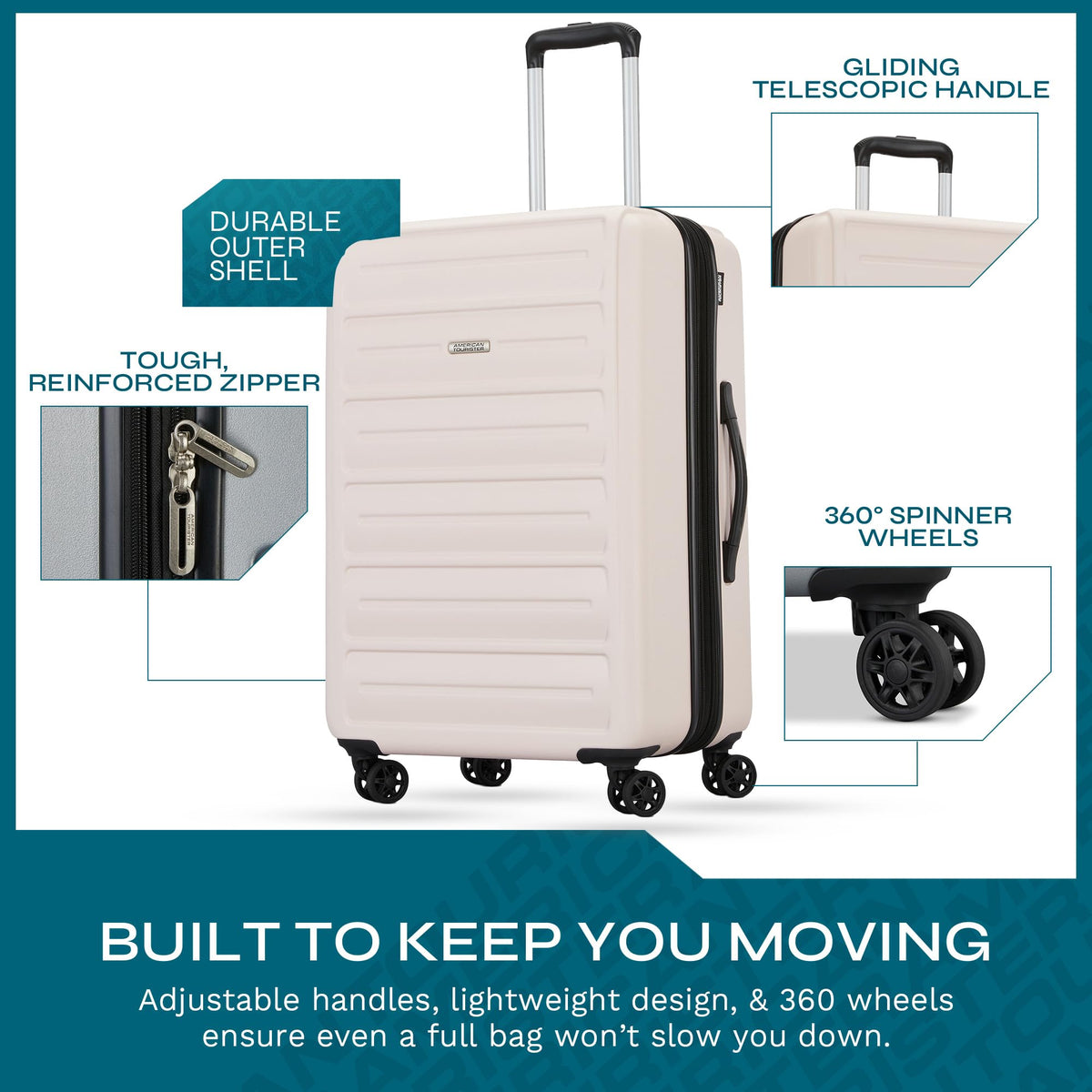Westridge Hardshell Luggage Set - 3 Piece Set - 20" Carry-On, 24” & 28” Checked Luggage Set with 360° Spinner Wheels - Expandable Suitcases for Extended Travel - Durable ABS Shell - Light Pink