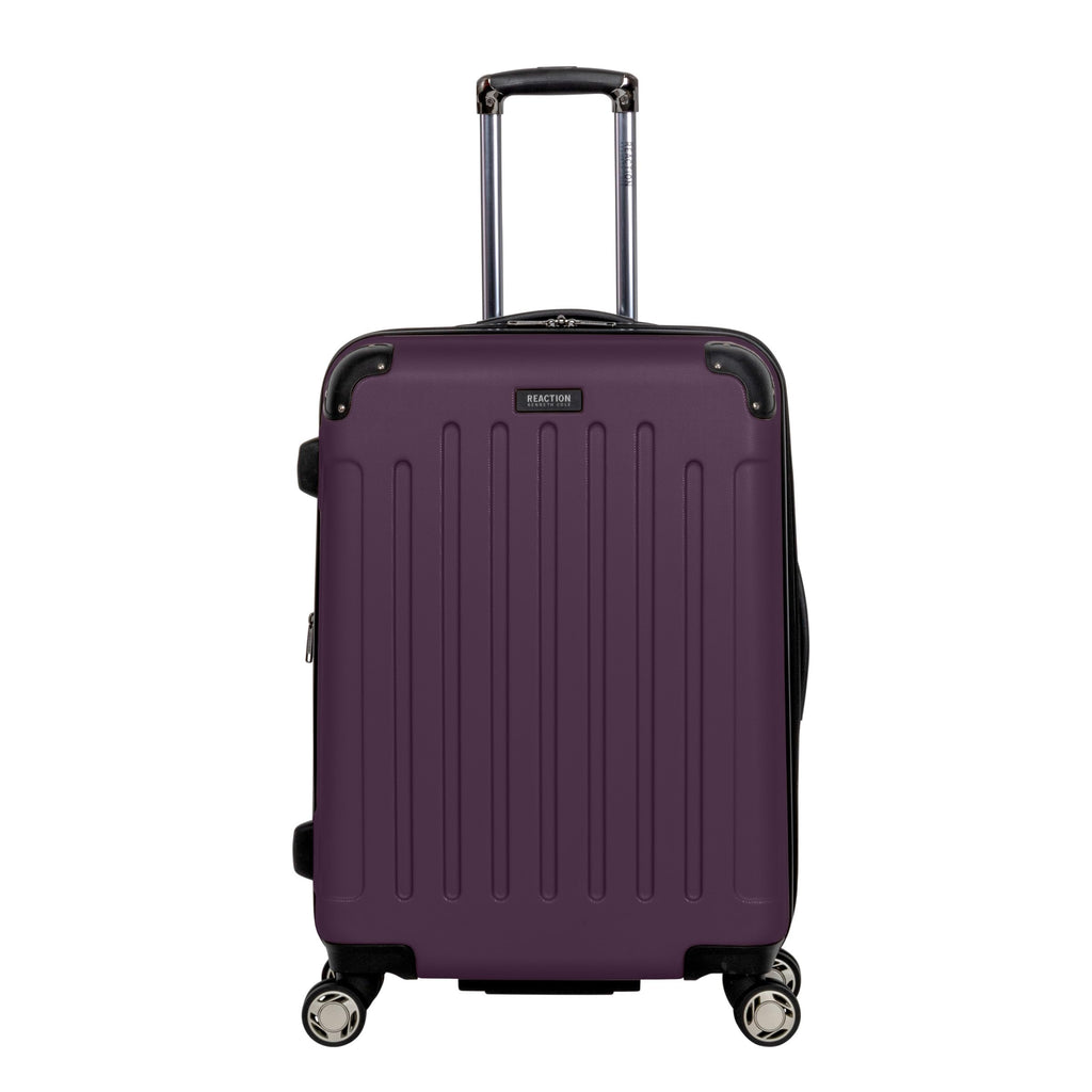 Kenneth Cole REACTION Renegade Luggage Expandable 8-Wheel Spinner Lightweight Hardside Suitcase, Midnight Plum, 24-Inch Checked