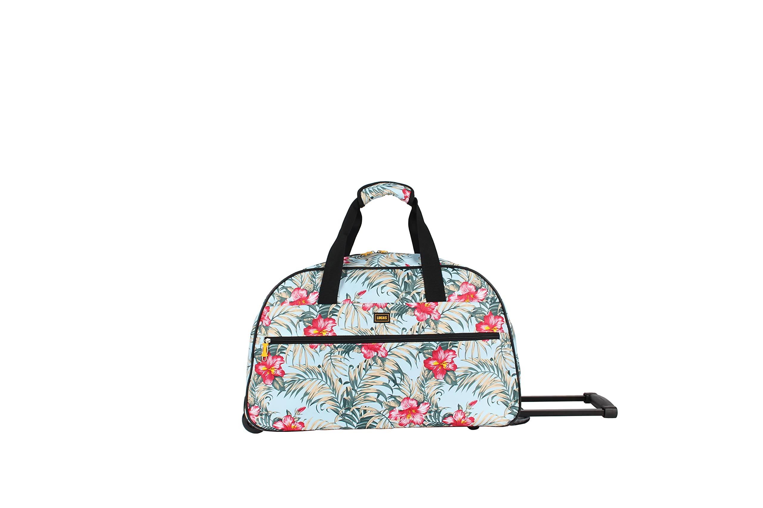Lucas Designer Carry On Luggage Collection - Lightweight Pattern 22 Inch Duffel Bag- Weekender Overnight Business Travel Suitcase with 2- Rolling Wheels (OCEAN, 22in)