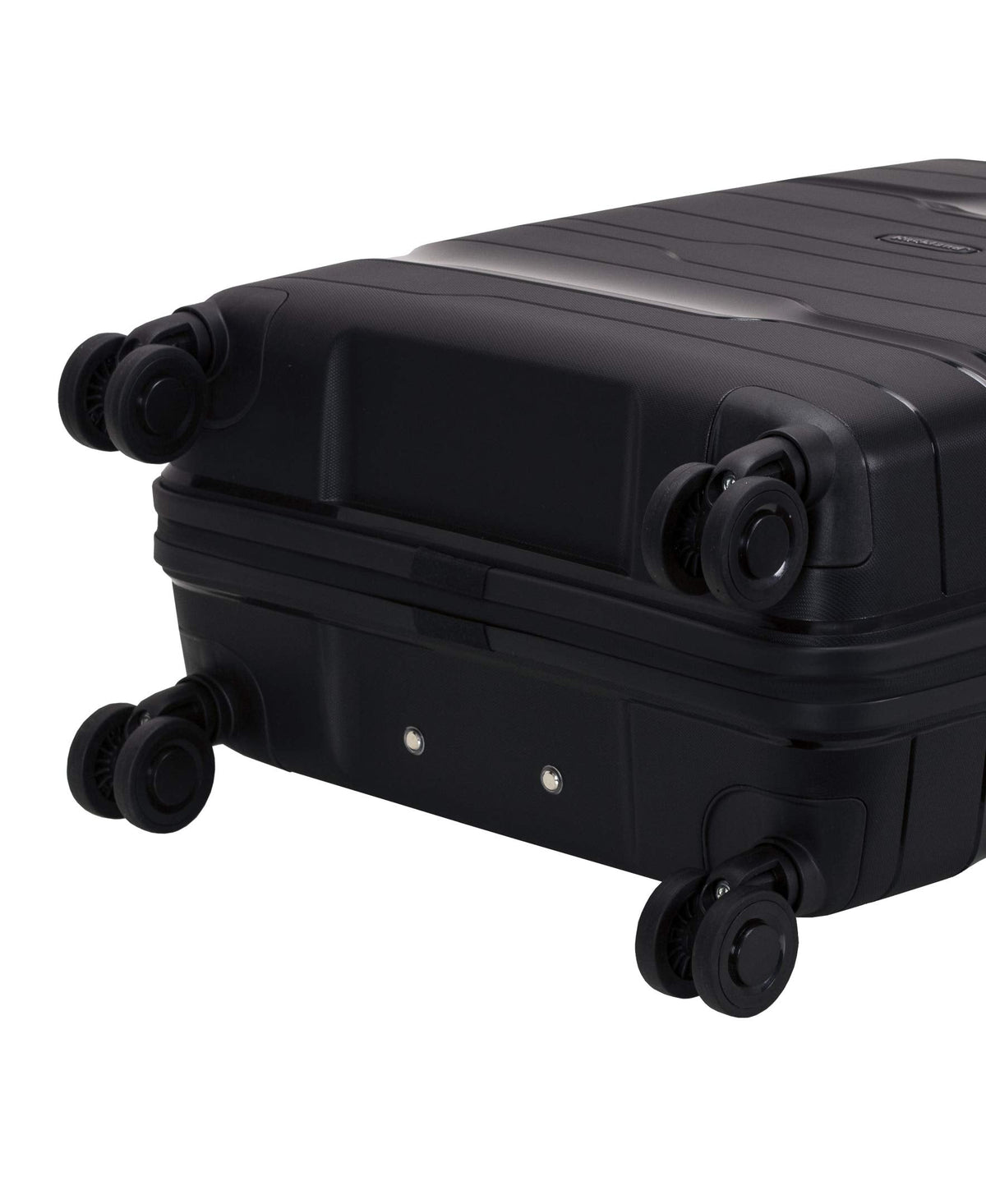 Rockland Linear 3-Piece Hardside Spinner Wheel Luggage Set, Black, 3-Piece Set (19/23/27)