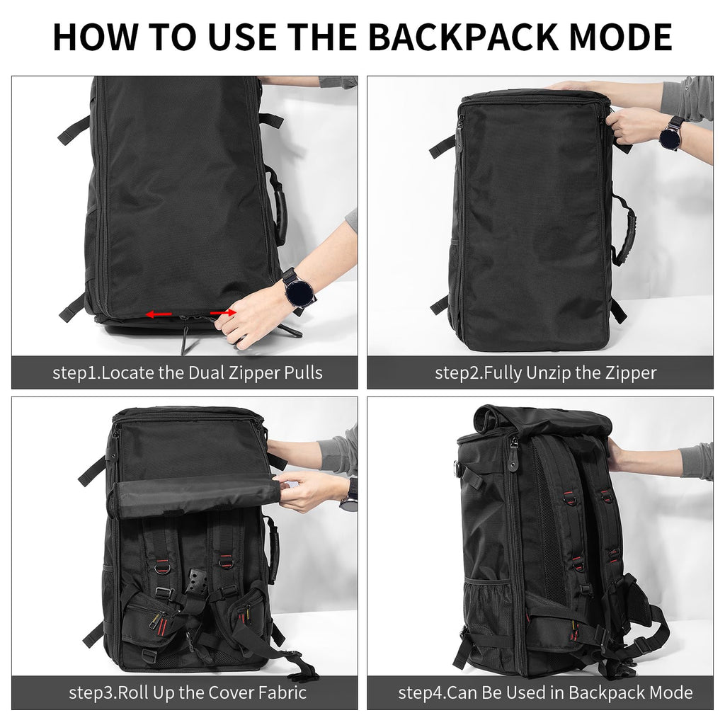 YOUMIAN Large Capacity For Travel Hiking Sports Carry On Backpack Durable Convertible Duffle Bag Laptop airplane (black, 60L-Large)