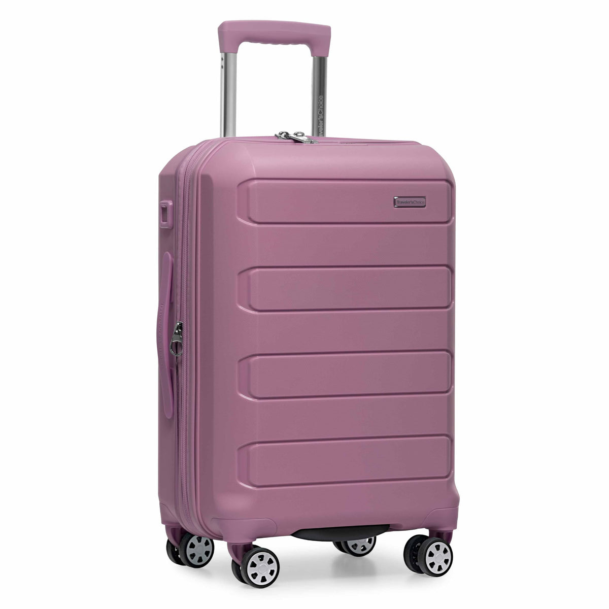 Traveler's Choice Pagosa Hardshell Expandable Luggage with Spinner Wheels, Mauve, 22-Inch Carry-on