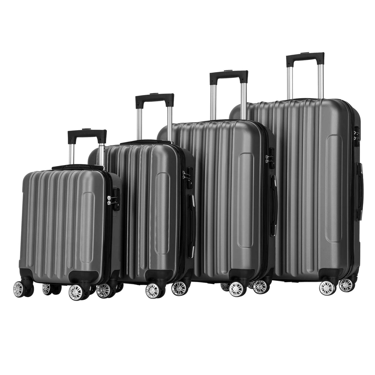 3 Piece Luggage Set Carry On Suitcase,Lightweight Travel Carry-on and Checked Luggage,Rolling Hard Shell Travel Suitcases,with Spinner Wheels TSA Locks,for Men, 20/24/28 Inch (Dark Gray-A, 4 Piece)