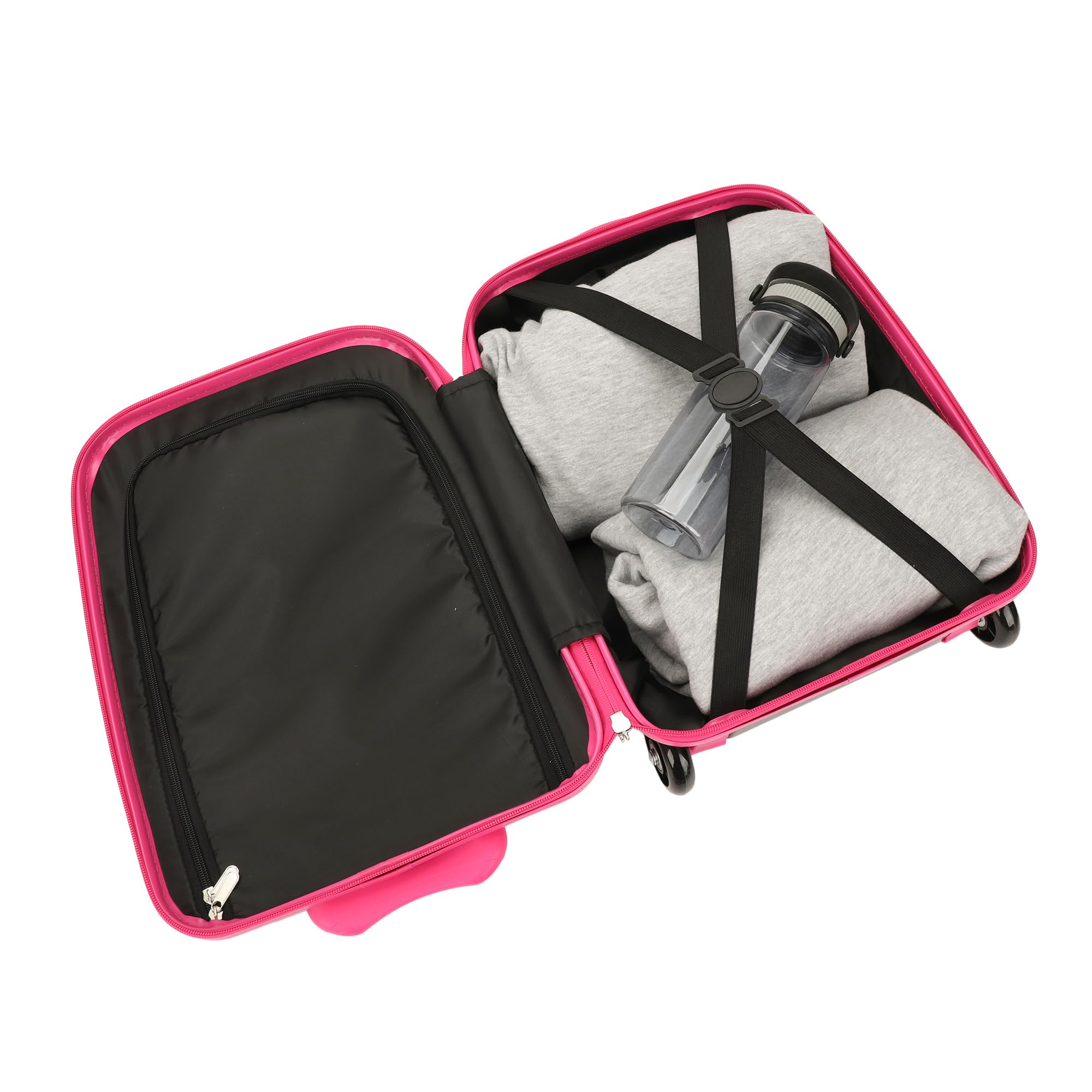 Disney Minnie Mouse Bows & Shooting Stars Black & Pink 16.5" Rolling Luggage