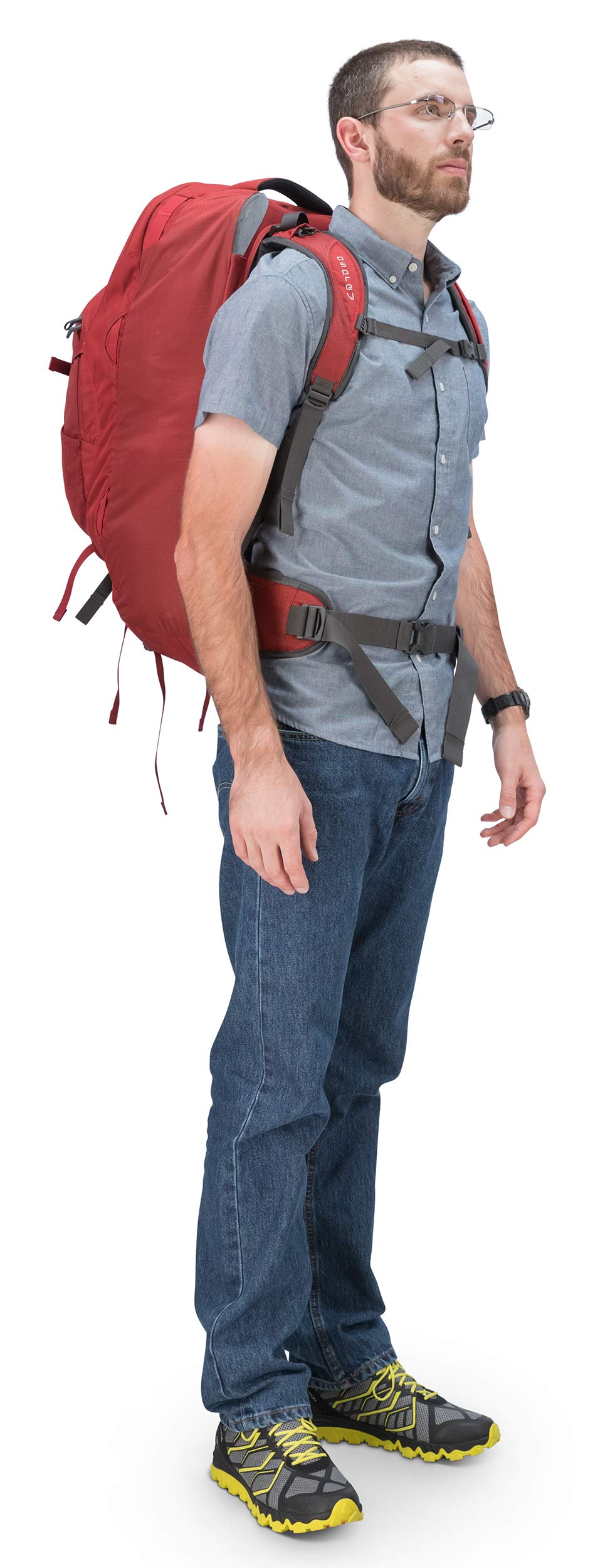Osprey Packs Farpoint 55 Men's Travel Backpack, Jasper Red, Small/Medium