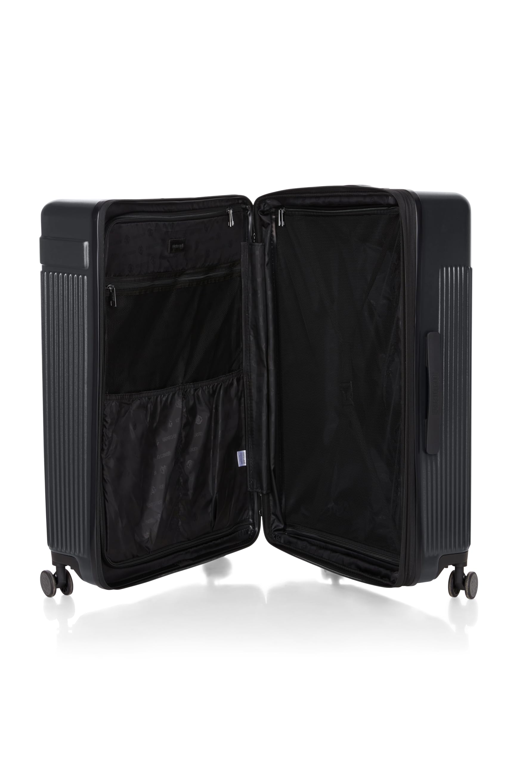 ROBERTO CAVALLI MILANO Luxury 3 Piece Luggage Set, Expandable Hard Shell Suitcases with 8 Spinner Wheels, Combination Lock Large Suitcase Set for Men and Women -Black